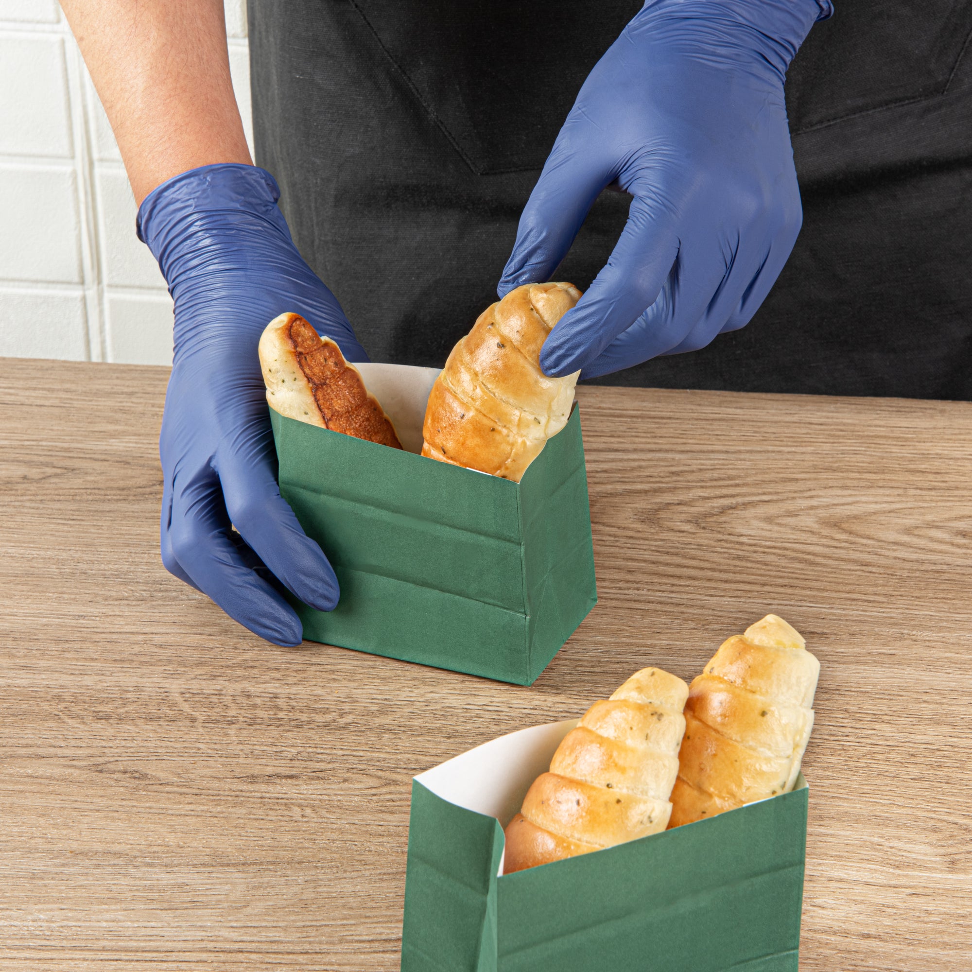 Eco-Friendly Forest Green Paper Snack Bags - 4.25