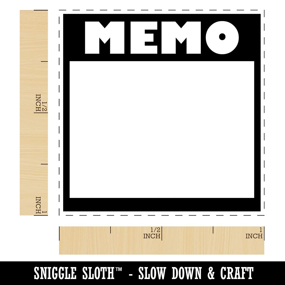 1 Inch Small Blue Ink Self-Inking Rubber Stamp - Bold Memo Note Blank Journaling Stamper for Planners, Scrapbooks & DIY Crafts