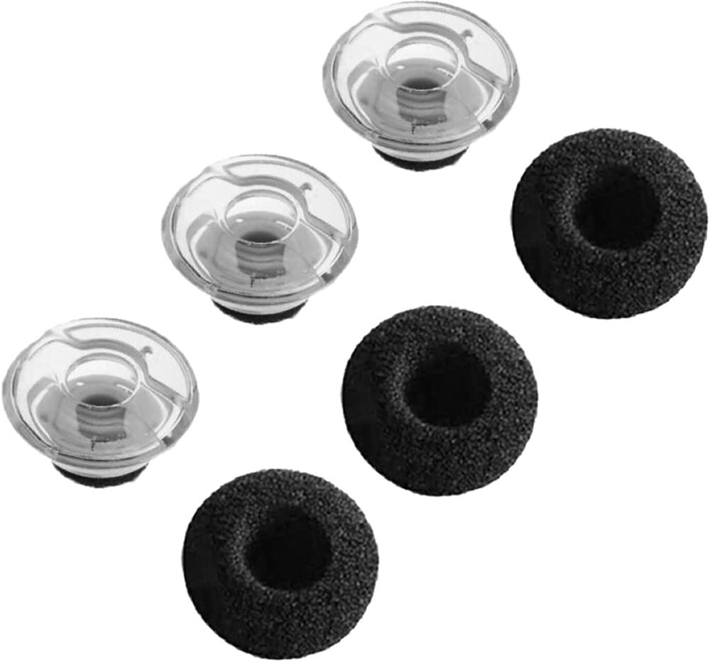 A-Focus Voyager Legend Replacement Ear Tips Set - 3 Pcs Medium M Clear Foam Earbuds & Ear Gels - Compatible with Plantronics Voyager 5200 5210 5220 Headset - Enhanced Comfort for Office Calls, Commuting & Wireless Headsets