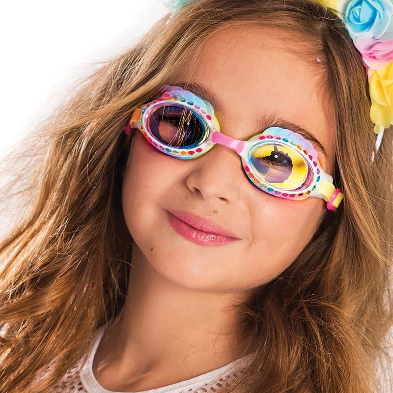 EUNICE Unicorn Rainbow Rider Goggles for Kids - UV Protection Swim & Ski Goggles with Adjustable Strap - Fun Unicorn-Themed Eyewear for Swimming, Snow Sports, and Outdoor Adventures