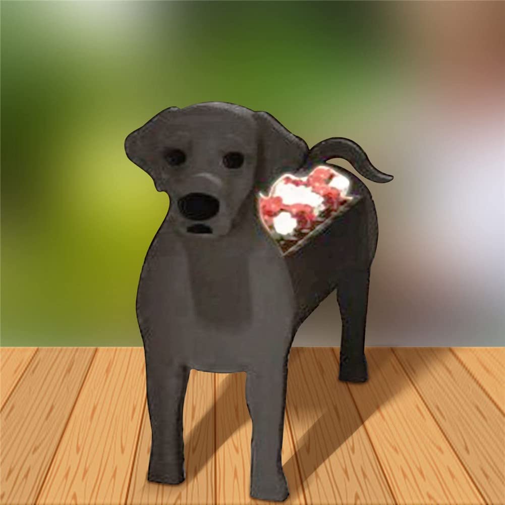 KXW Labrador Dog Planter Pot - Cute Succulent & Flower Planter for Indoor Outdoor Plants - Black Decorative Garden Pot for Home, Office, Patio Decor