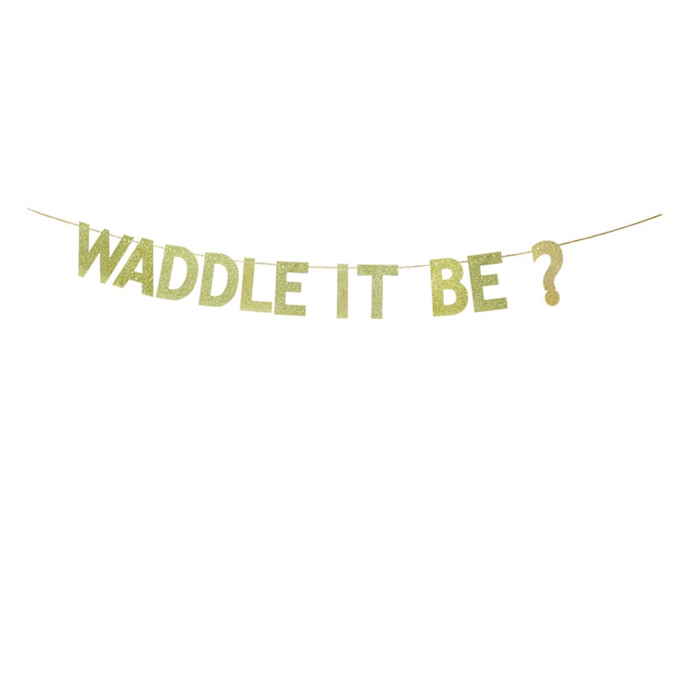 JENSENLIN Waddle It Be Banner - Funny Gender Reveal Party Decorations for Baby Showers | Boy or Girl Theme | Perfect for Baby Shower, Gender Reveal Parties & Nursery Decor