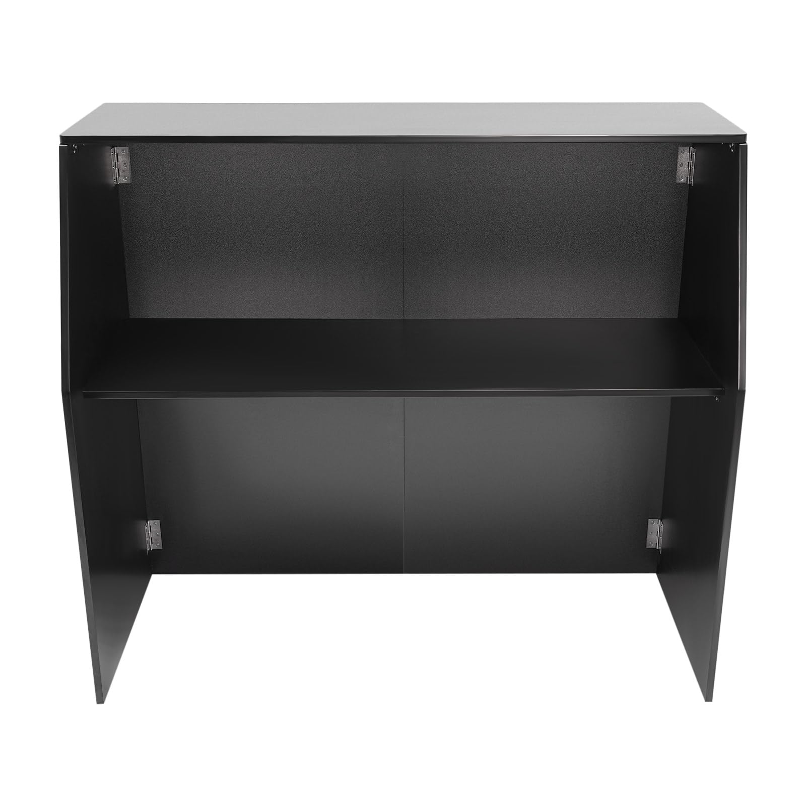 4' Folding Portable Bar with Shelves - Foldable Bartender Table Cabinet Station, Mobile Laminate Party Bar for Home, Outdoor Events & Wedding Receptions - Perfect for Cocktail Parties, BBQs & Entertaining Guests
