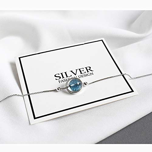 KBL 925 Sterling Silver Bracelet for Women & Girls - 7 Inch Natural Blue Phantom Quartz Crystal Healing Jewelry with Gift Box | Elegant Everyday Wear, Spiritual Healing, Birthday & Anniversary Gift