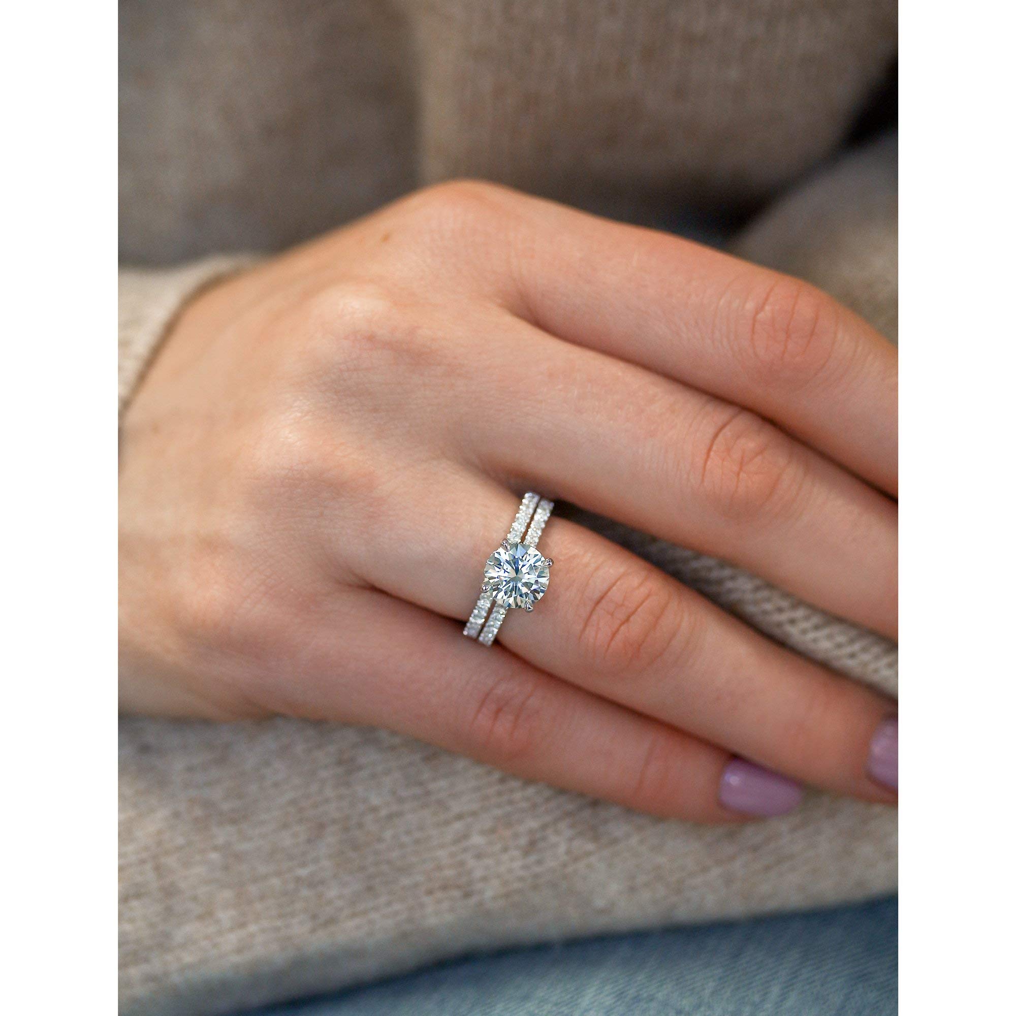2ct Round Moissanite Engagement Ring with Hidden Halo Setting - Kobelli Elegant Bridal Jewelry for Weddings, Anniversaries & Special Occasions