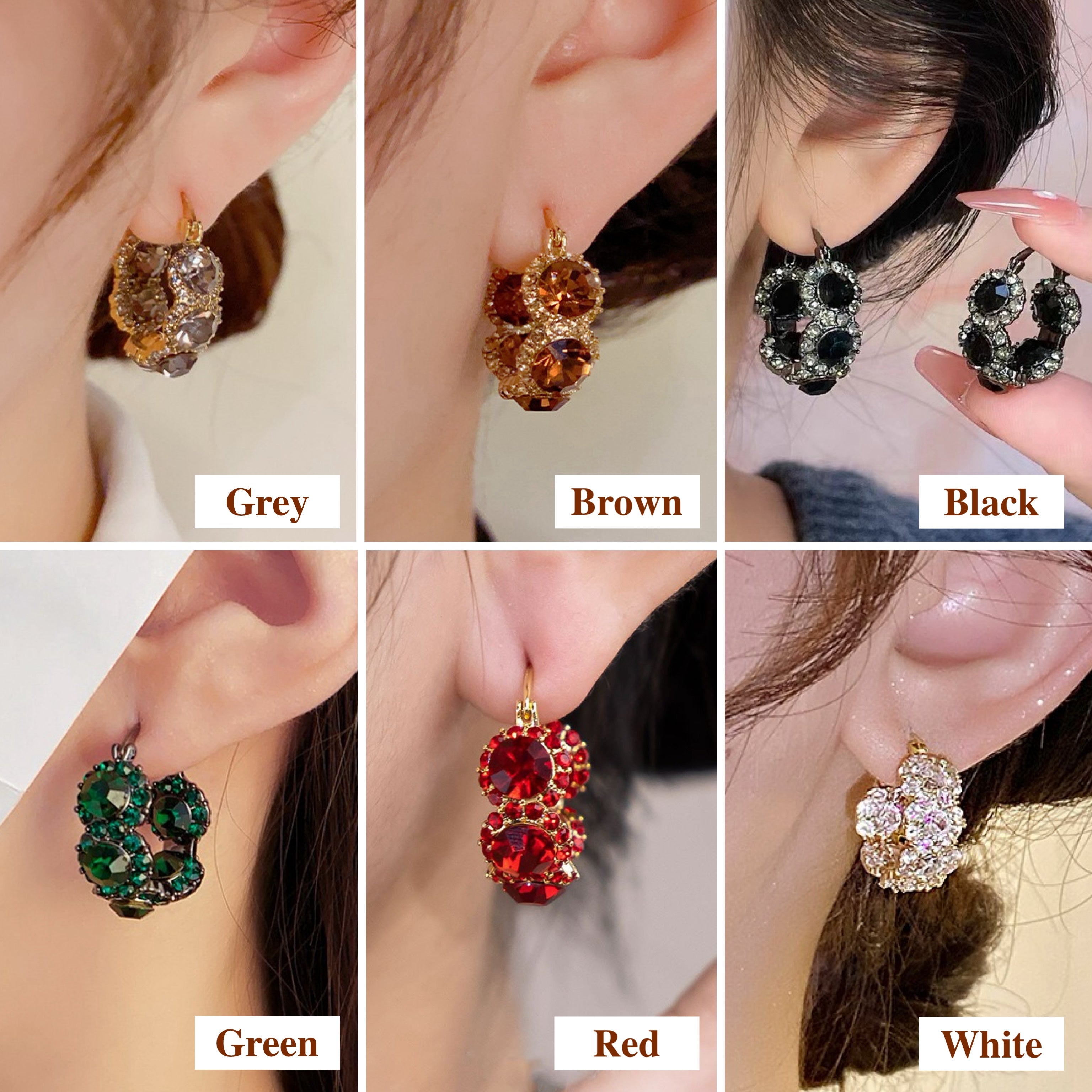 Sparkly Black Crystal Hoop Earrings for Women | 14K Gold Plated Fashion Jewelry Gift | Perfect for Parties, Weddings & Evening Events (Style A7487)