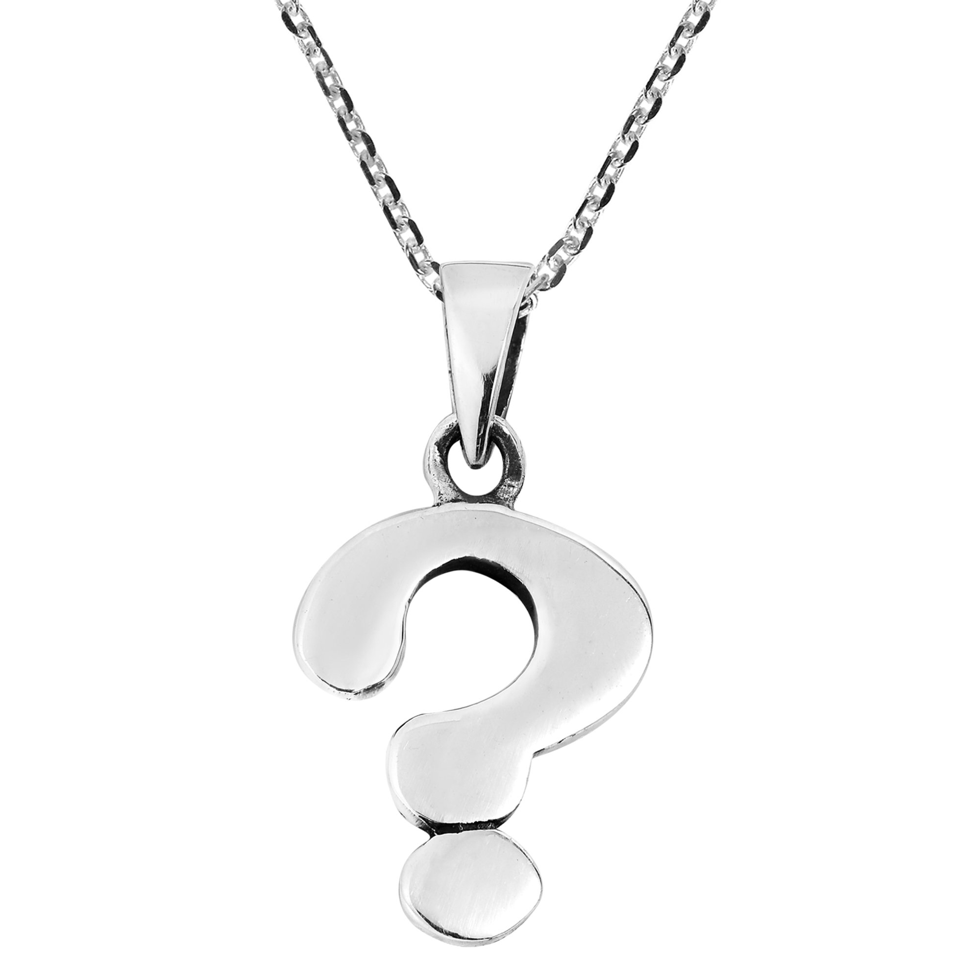 AeraVida Trendy .925 Sterling Silver Question Mark Pendant Necklace for Women | Dainty Minimalist Charm Jewelry Gift for Her | Perfect for Everyday Wear, Layering & Special Occasions