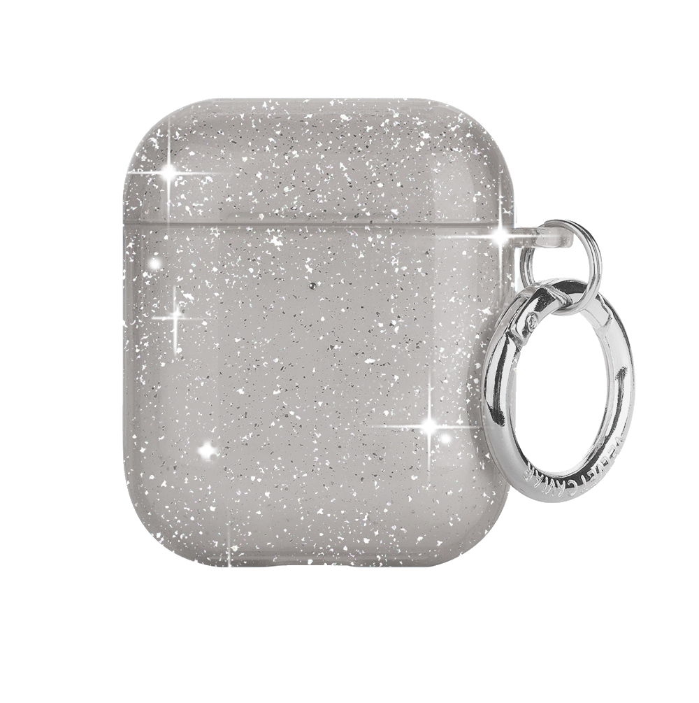 Premium Grey Stardust AirPod Case - Protective Cover for AirPods 1/2/3 & Pro - Trendy Glitter Design for Everyday Use, Travel & Work