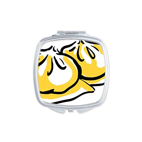 DIYthinker Chinese Dish Delicious Pattern Mirror - Portable Compact Pocket Makeup Mirror with Double Sided Glass for Travel, Home & Office Use