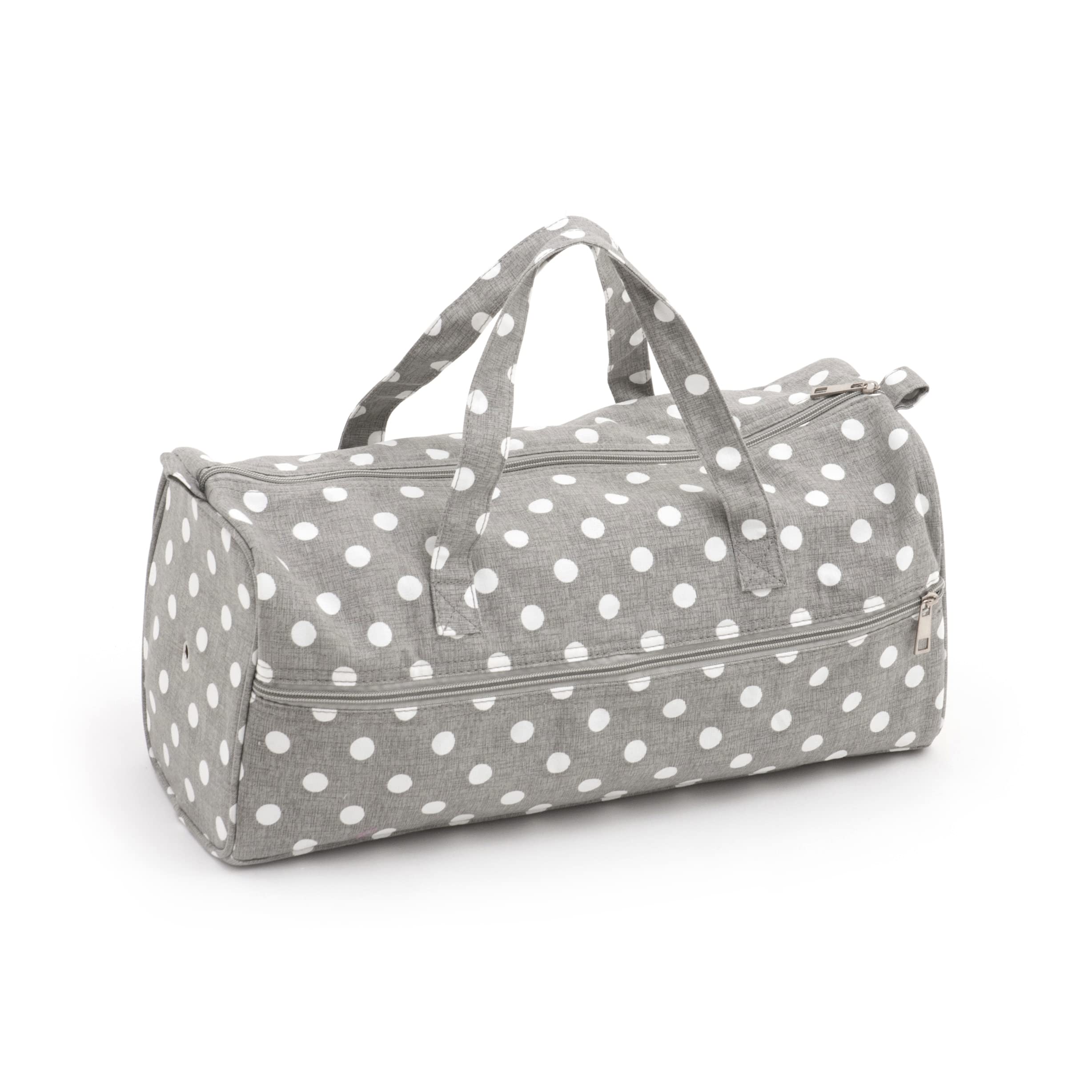 Exclusive Grey Polka Dot Knitting Bag for Women - Stylish Yarn Storage & Craft Organizer - Perfect for Crochet, Knitting Projects & Travel Accessories