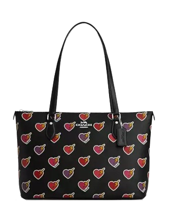 Coach Gallery Tote Bag with Heart Bolt Print - Stylish Leather Handbag for Women | Perfect for Work, Travel & Everyday Use