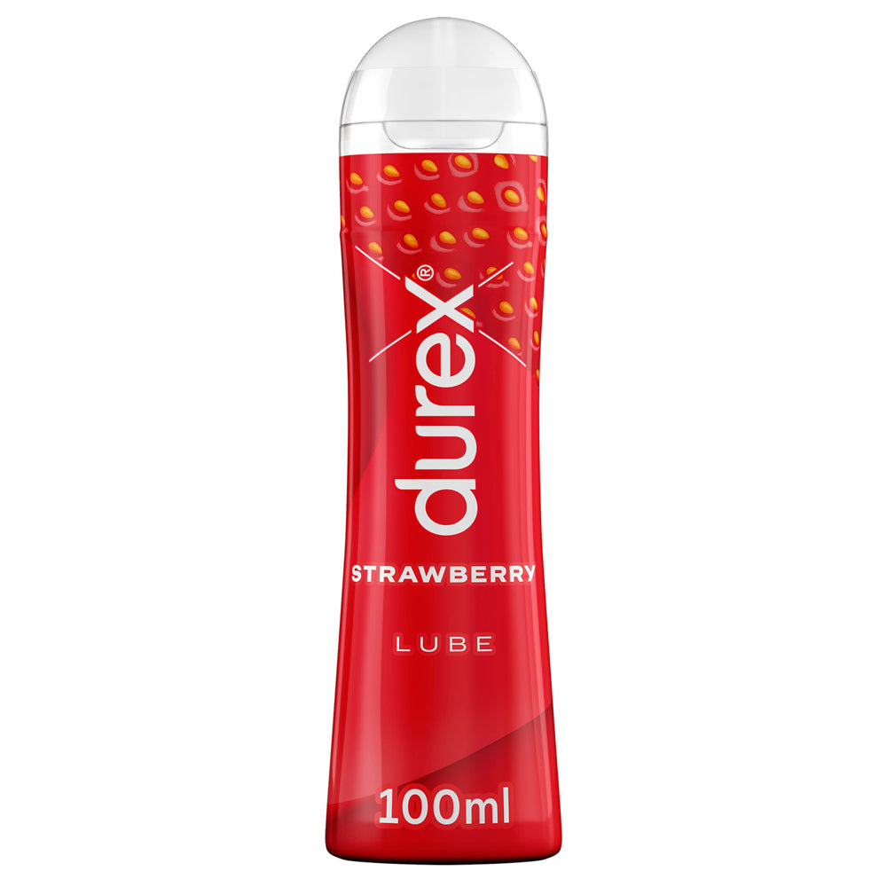 Durex Strawberry Flavored Water-Based Personal Lubricant - Enhances Intimacy & Sensation for Couples