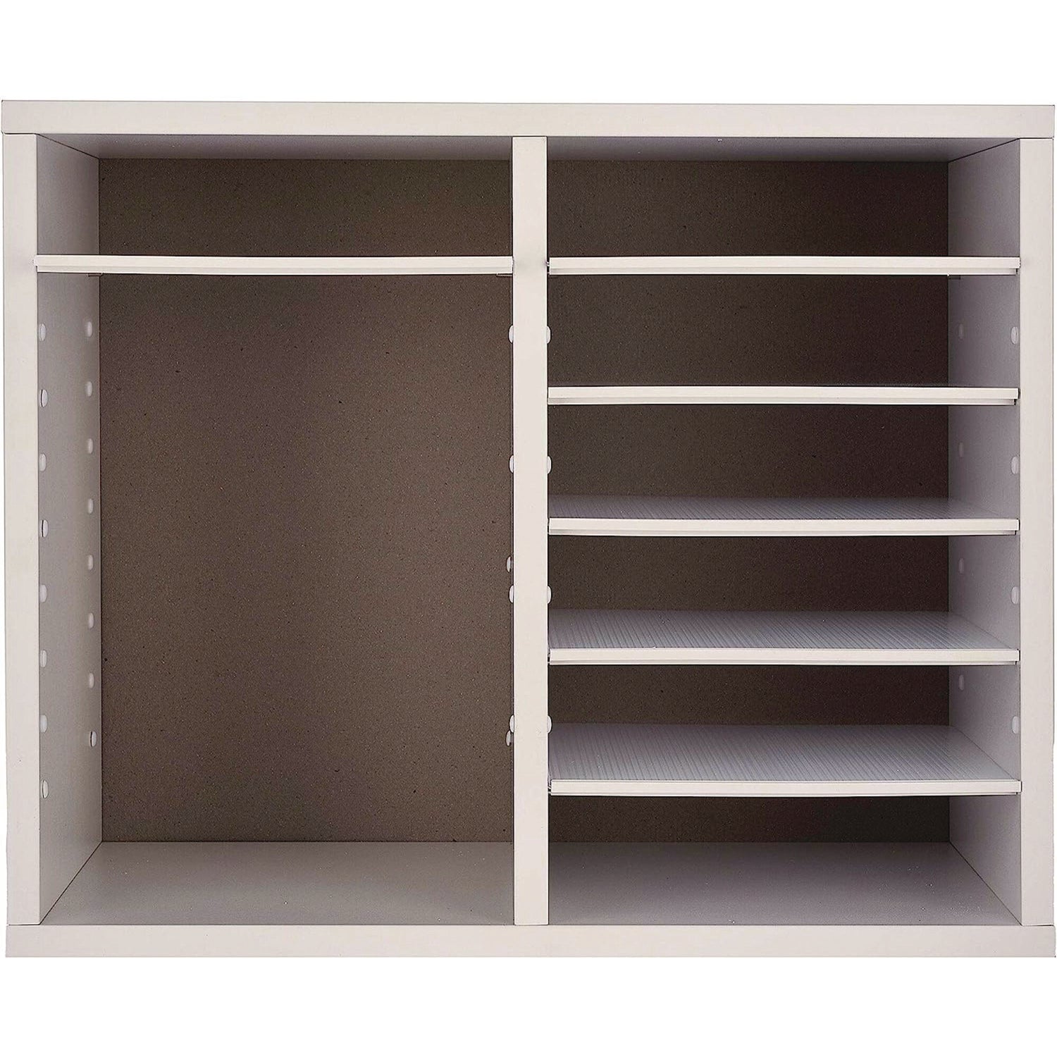 AdirOffice Wooden Adjustable 12-Section Letter Size Literature Organizer - 20 x 11.8 x 16.3 Inches, White - Perfect for Office, Home, or Classroom Document Storage & Organization
