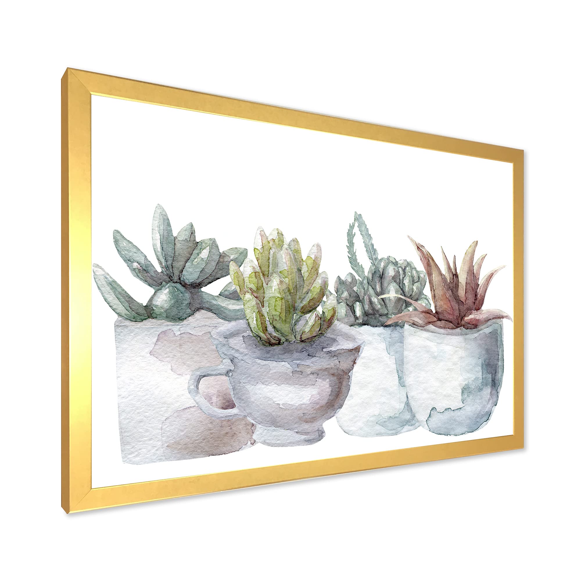 Cactus and Succulent House Plants Framed Wall Art - Farmhouse Decor for Living Room, Bedroom & Office