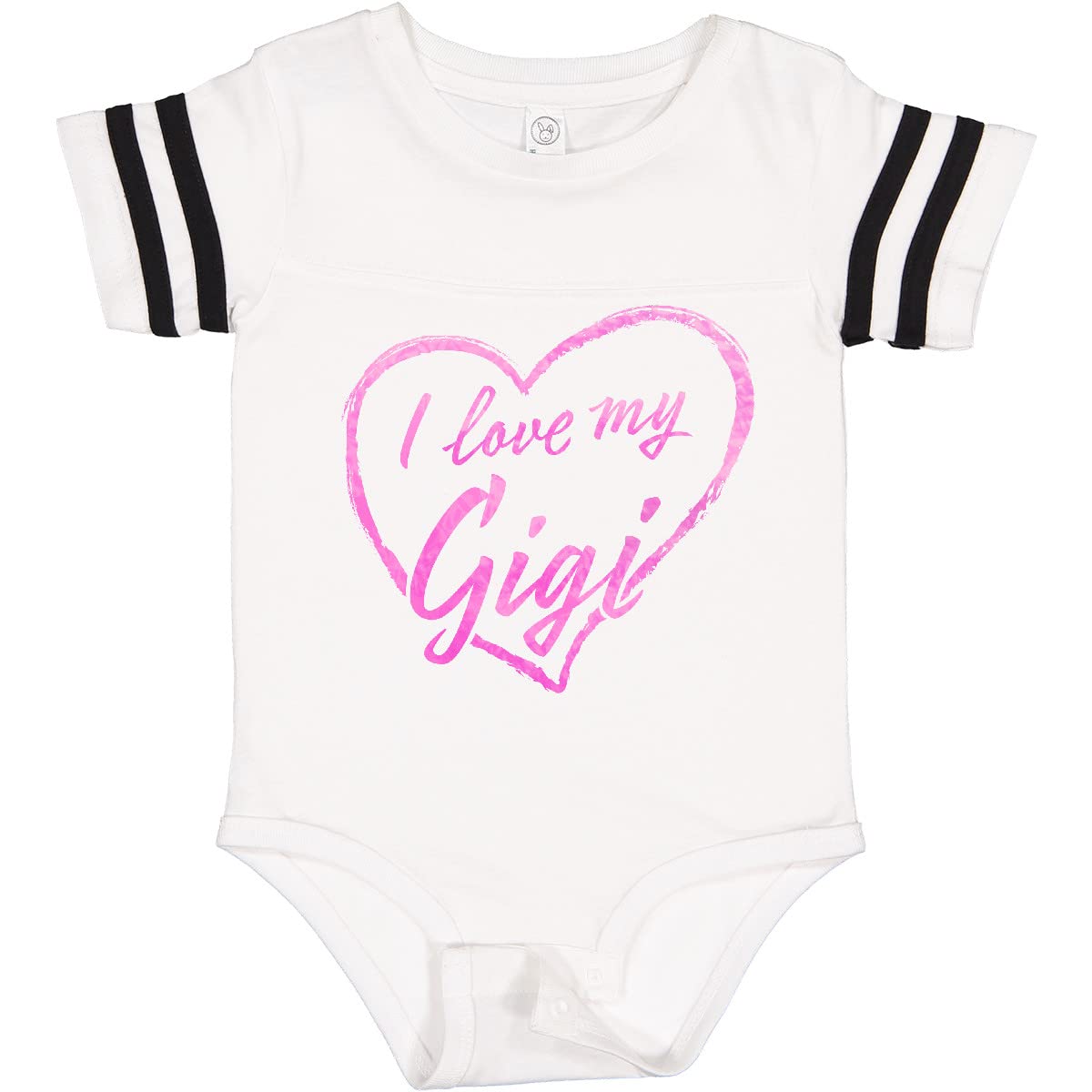 Inktastic I Love My Gigi Pink Chalk Heart Baby Bodysuit - Cute Outfit for Grandparents Day, Family Photos & Special Occasions