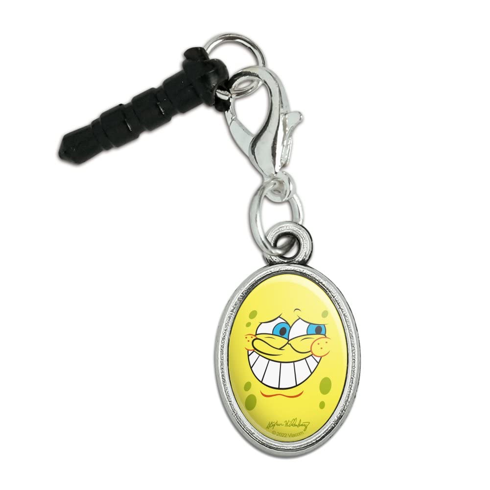 Spongebob Guilty Face Phone Charm - Compatible with iPhone, iPod, Galaxy & More | Cute Headphone Jack Accessory for Anime Fans & Cartoon Lovers | Perfect for School, Work & Travel
