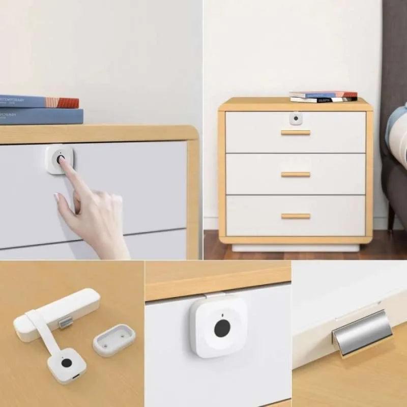 Xiaomi Yeelock Fingerprint Drawer Lock - Smart Biometric Security for Home & Office - Secure Jewelry, Documents & Valuables in Bedroom, Closet or Filing Cabinet
