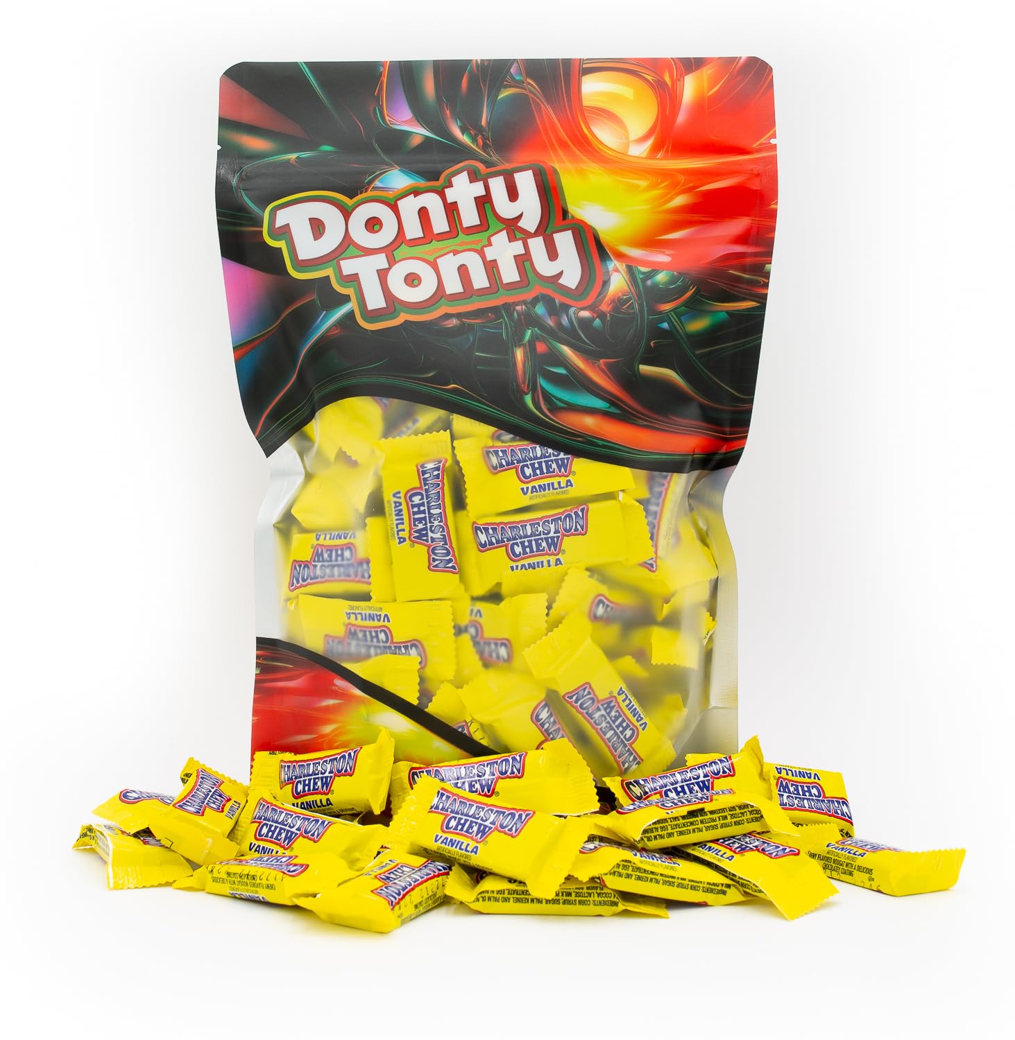 Charleston Chew Vanilla Candy Bars - 2 lb Bulk Taffy Bag (108 Individually Wrapped Pieces) | Gluten Free, Peanut Free, Old Fashioned Candy | Perfect for Parties, Movie Nights & Gift Baskets