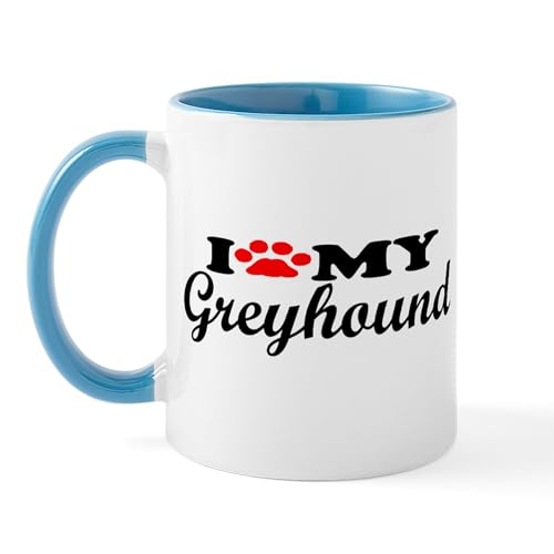 White/Blue Inside - Greyhound I Love My Mug