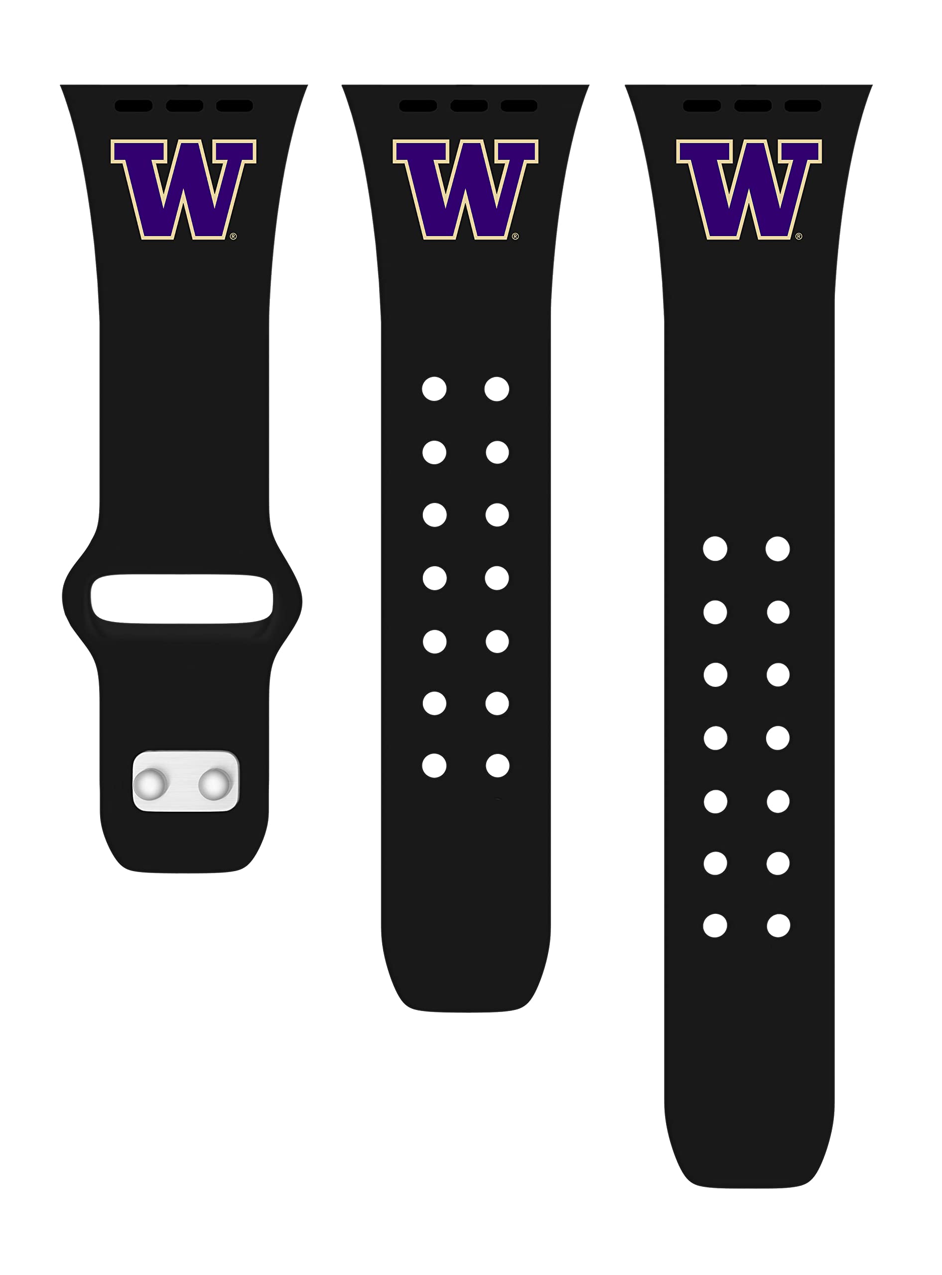 Washington Huskies Silicone Sport Band for Apple Watch - Durable, Comfortable Fitness & Activity Tracker Wristband - Perfect for Workouts, Running, and Everyday Wear