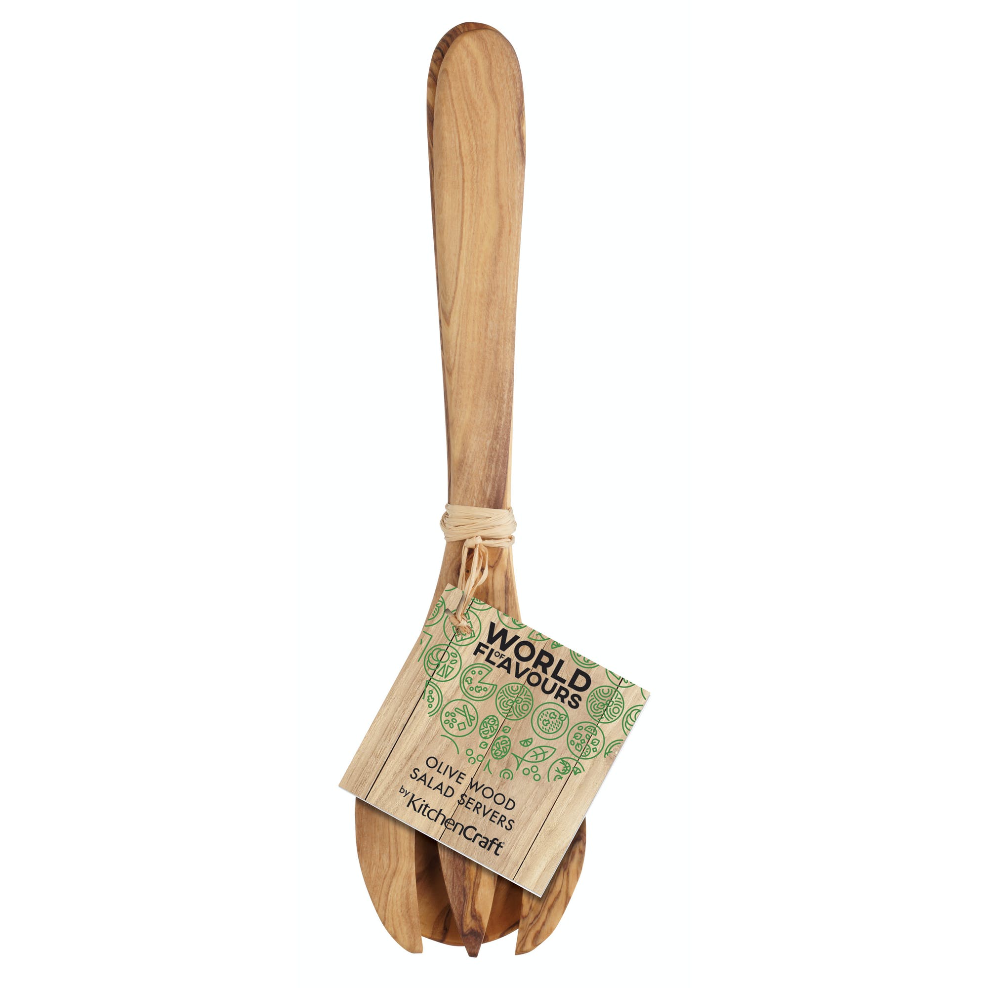 Premium Italian Olive Wood Salad Servers Set - Handcrafted Kitchen Utensils for Serving Tossed Salads, Pasta & Appetizers - Elegant Dining & Entertaining Essentials