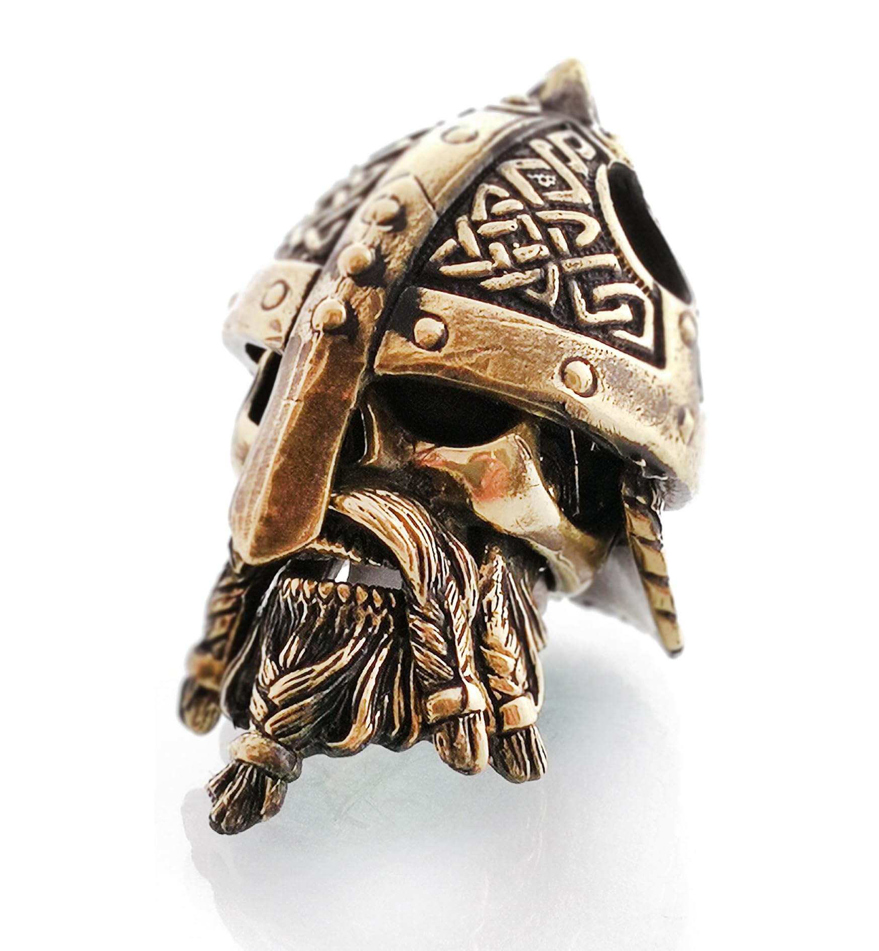 Viking Skull Paracord Bead - Handmade Metal Pendant for EDC & Knife Lanyards - Outdoor Survival Gear