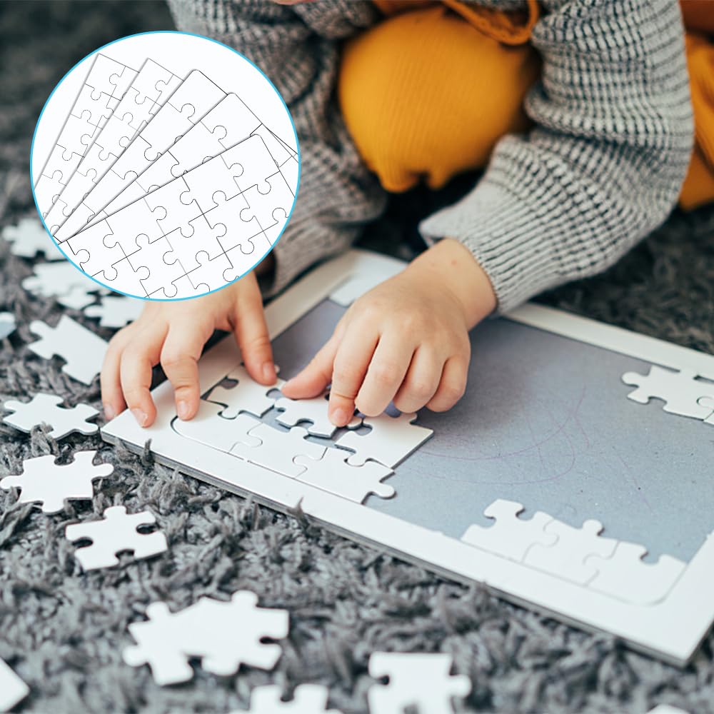 Bekecidi 10-Pack Sublimation Puzzle Blanks - DIY Paintable & Customizable Puzzle Sheets (2 Sizes) for Crafting, Gifts & Home Decor
