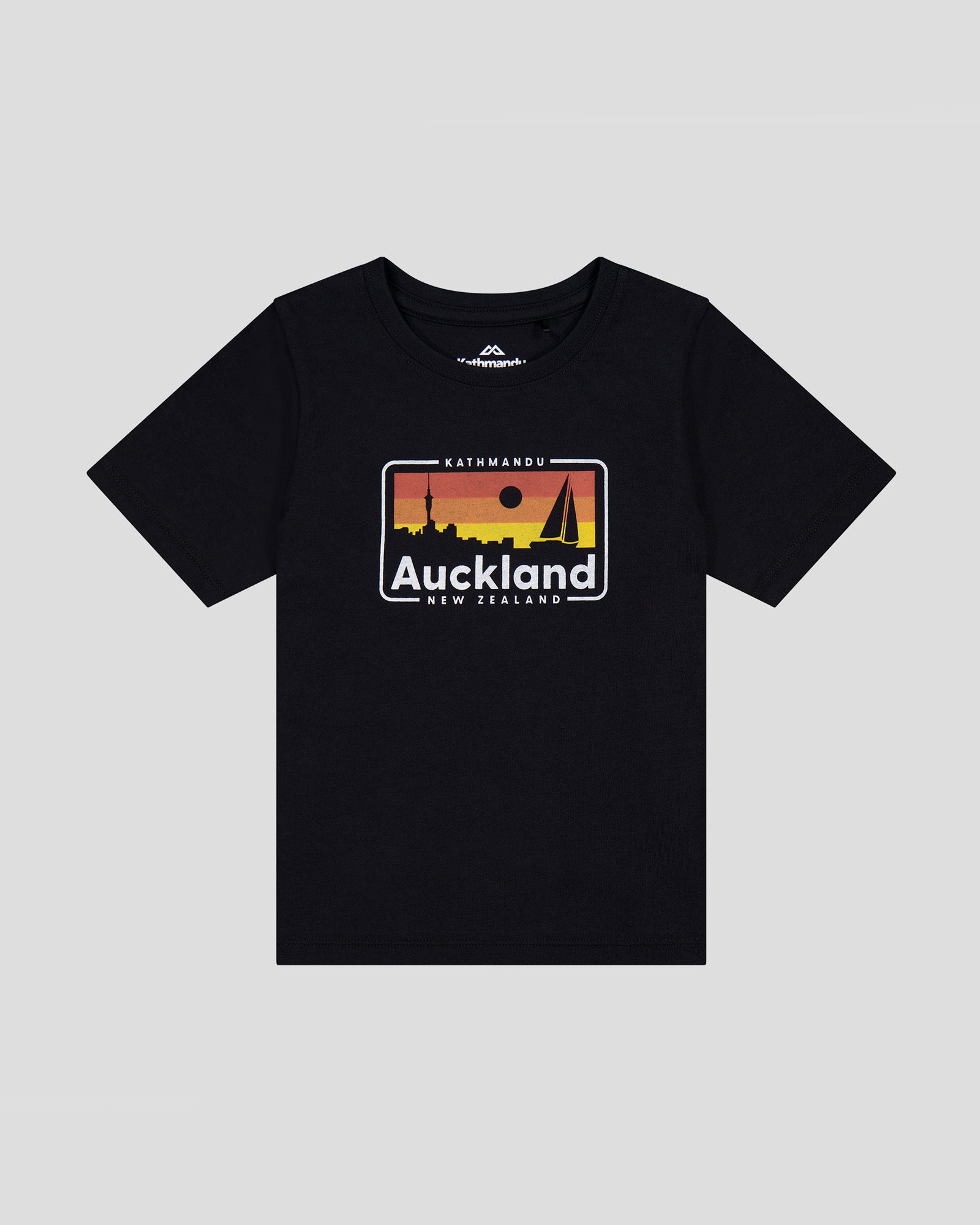 Organic Cotton Kids' T-Shirt - Auckland Black Stingray Design | Soft & Comfortable Tee for Boys & Girls | Perfect for School, Play & Everyday Wear
