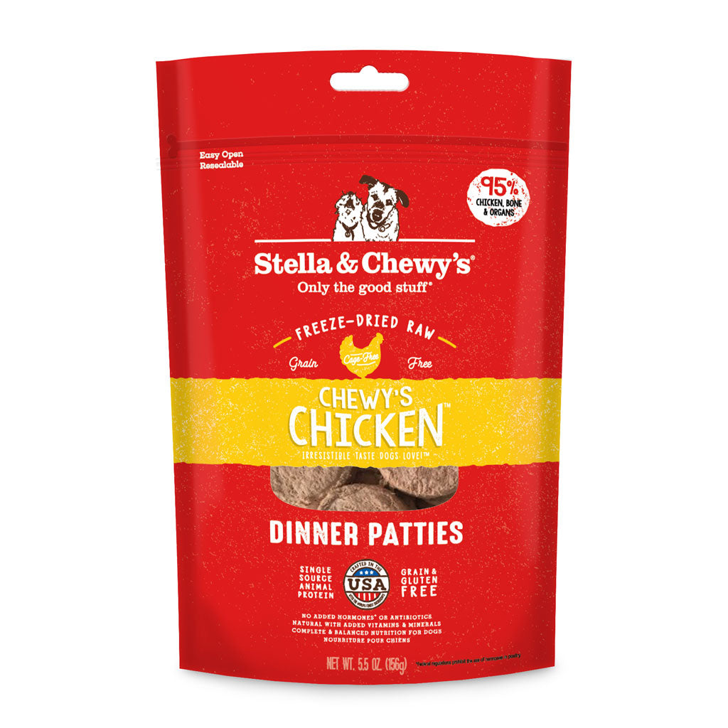 Stella & Chewy's Freeze-Dried Raw Dog Food - Chicken Dinner Recipe | Grain-Free, High-Protein Meal for Small & Large Dogs | Perfect for Travel, Training & Everyday Feeding