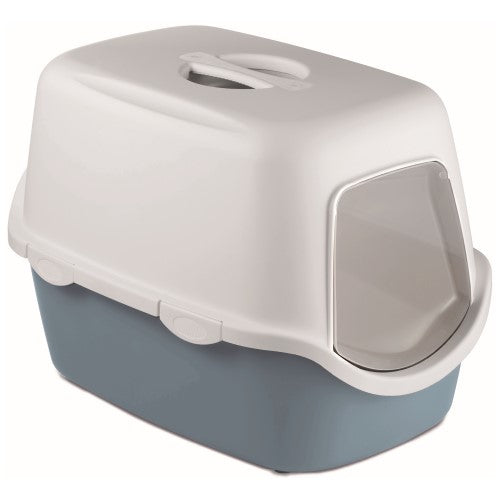 Stefanplast Cat Litter Box with Odor Control Filter - 2 Colors for Kitty Hygiene | Perfect for Small Spaces & Multi-Cat Homes