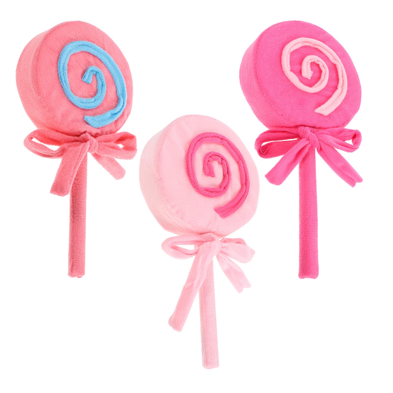 LUOZZY 3 Pack Candy Lollipop Shaped Plush Pillow - Fake Rainbow Lollipop Throw Cushion for Sofa & Bed Decor - Fun Christmas Birthday Gift for Women, Girls, Teens - Perfect for Home Decor, Sleep Support & Cozy Movie Nights
