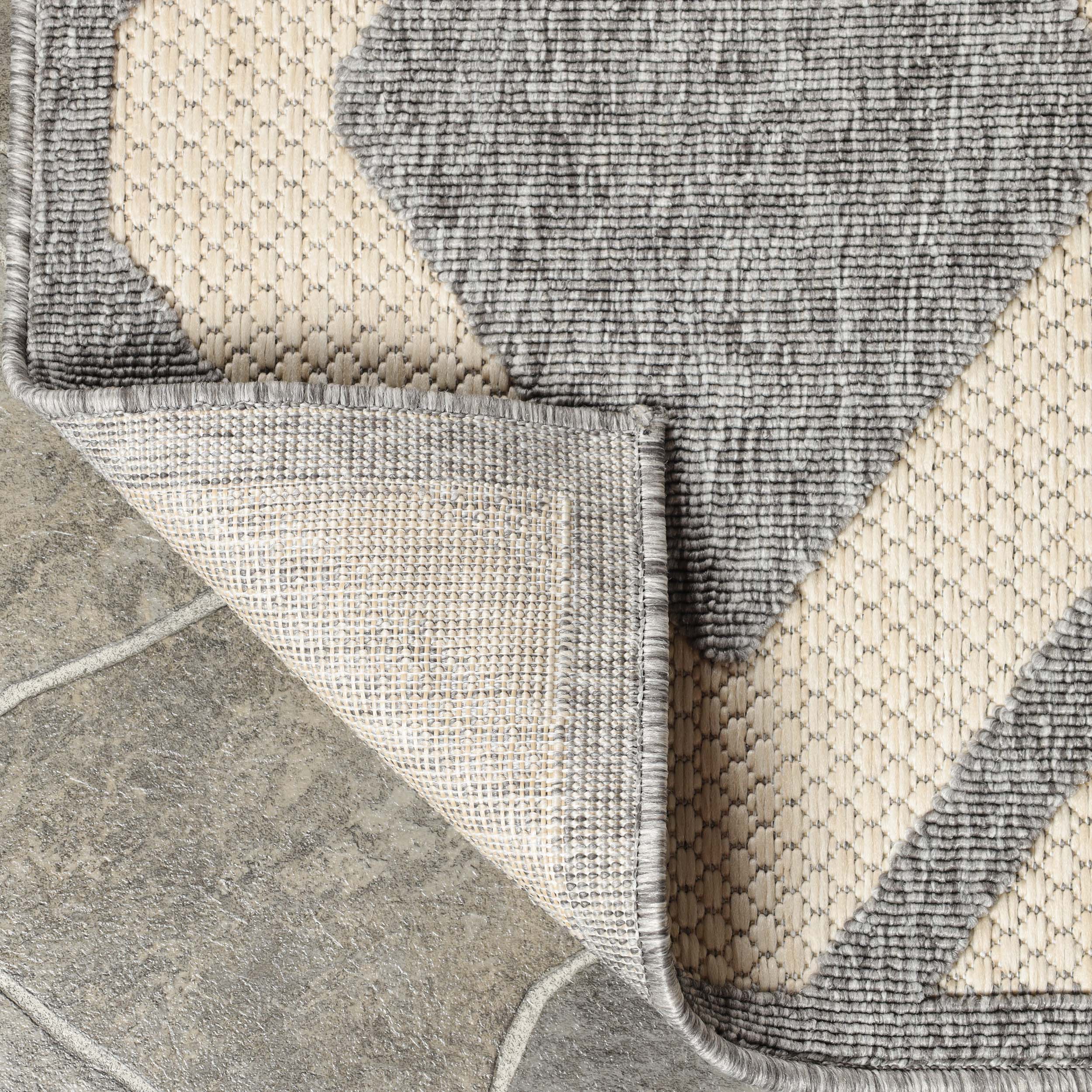 Daelyn Modern Diamond Lattice Indoor Outdoor Area Rug - Non-Slip Soft Living Room Bedroom Rug for Home Decor