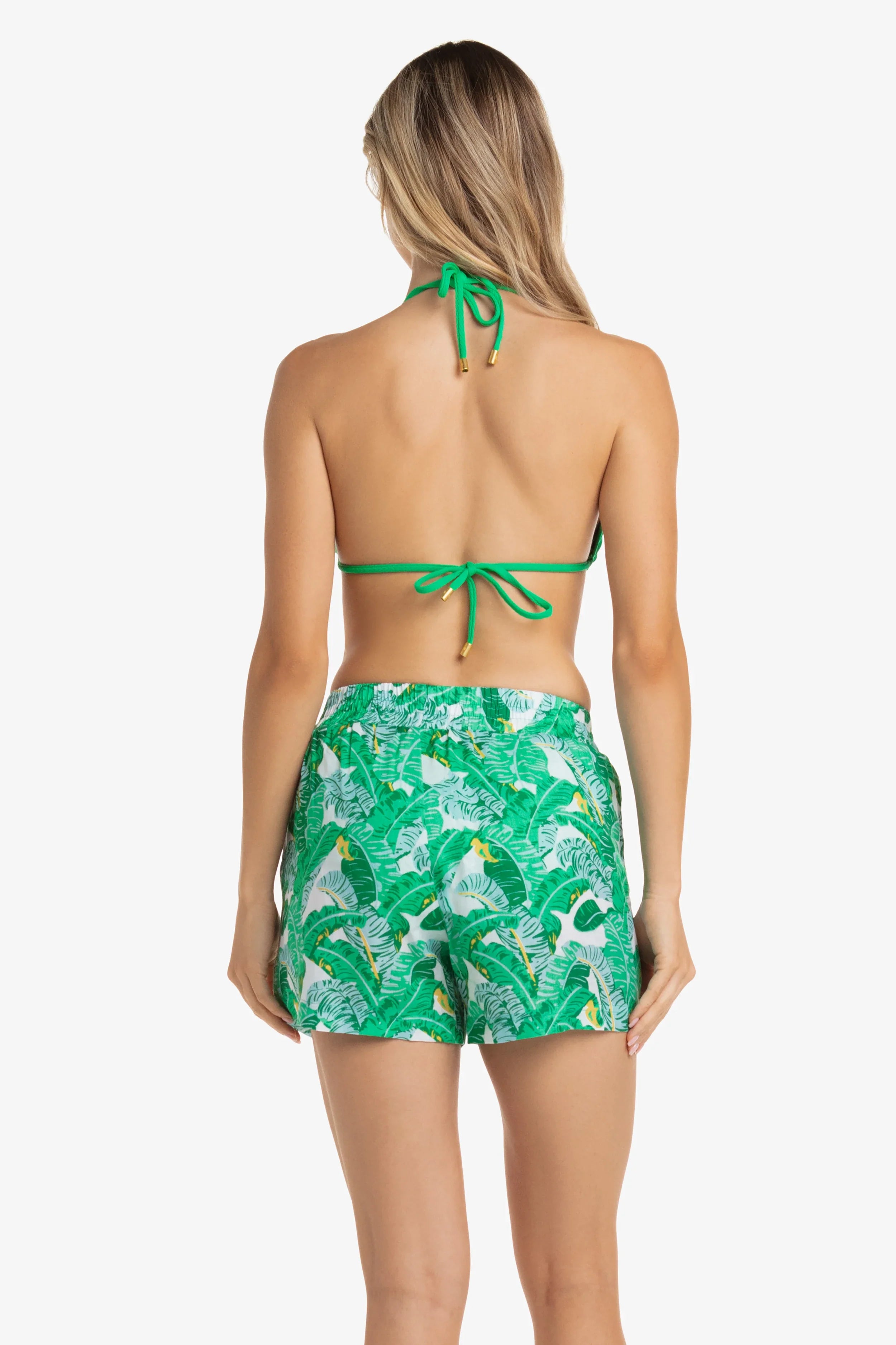 Lauren Short Sleeve Dress with Banana Leaf Print - Floral Summer Dress for Women - Perfect for Beach Vacation, Garden Party & Casual Outings