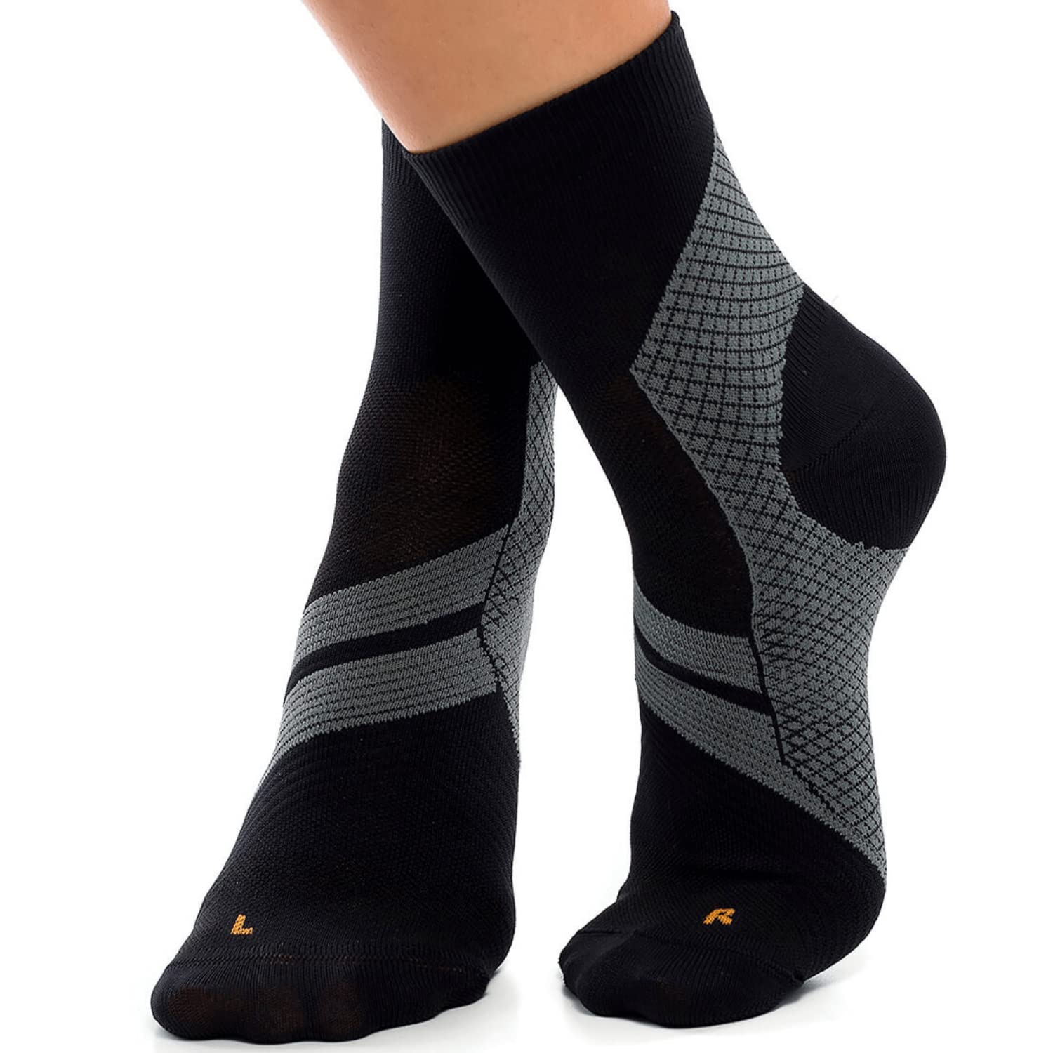 ZaTech Plantar Fasciitis Compression Socks for Women & Men - Heel, Ankle & Arch Support Socks (Black/Grey, Medium) - Ideal for Running, Walking & Pain Relief