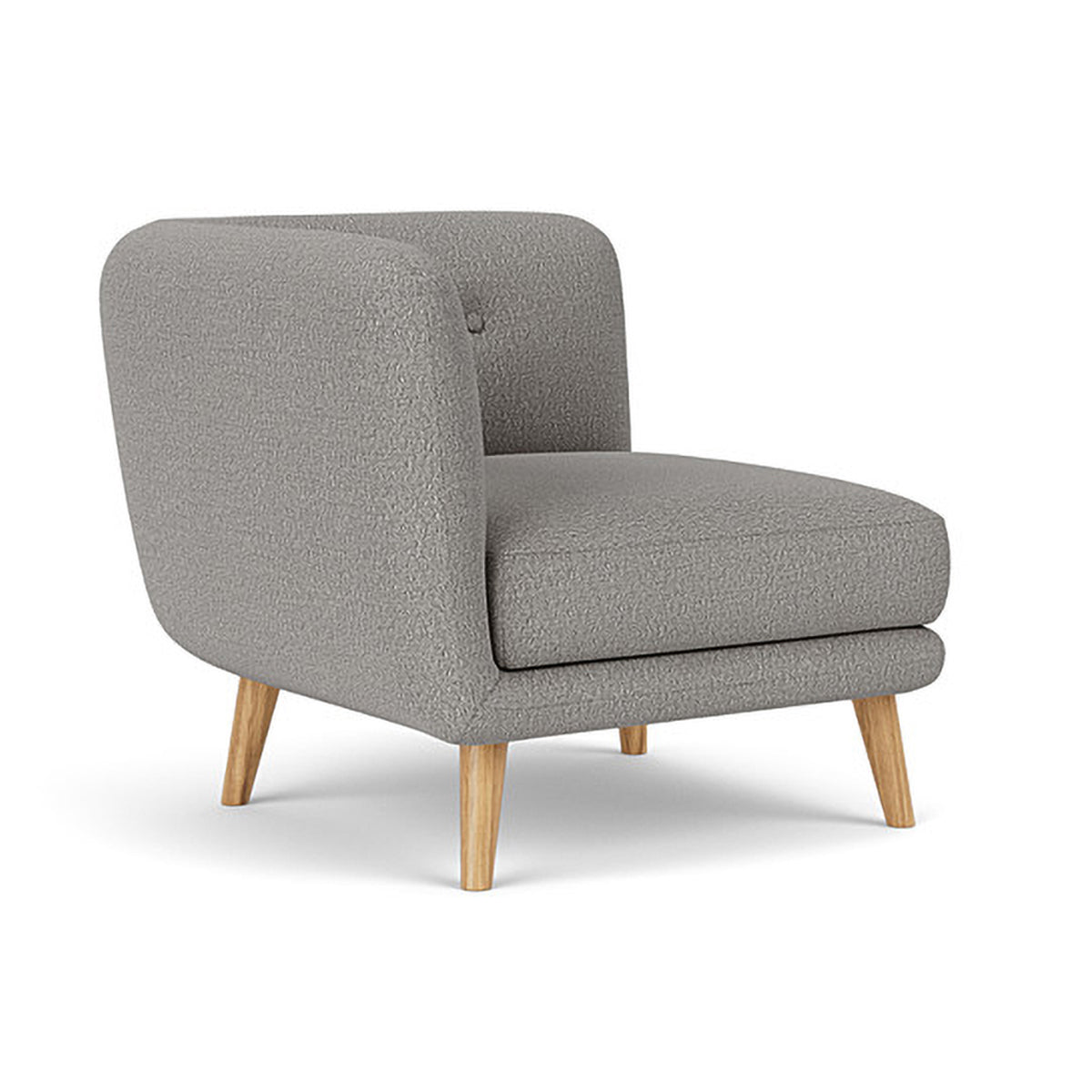 Alfred Boucle Right 1 Seater Modular Sofa - Modern Accent Chair for Living Room, Bedroom & Office - Compact Single Seater Couch with Removable Cushions