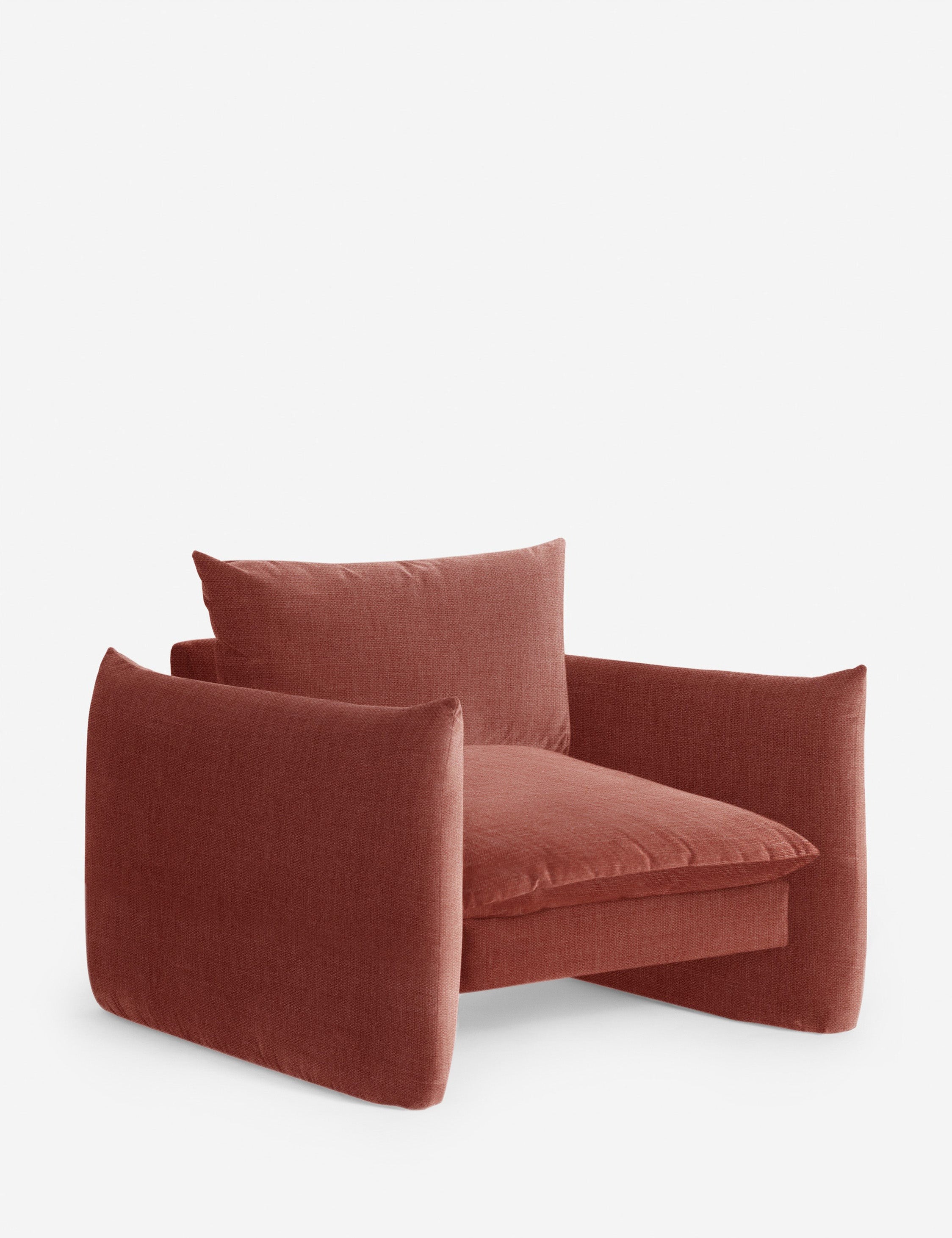 Modern Banks Accent Chair - Mid-Century Style Upholstered Armchair with Wooden Legs for Living Room, Bedroom & Office Decor