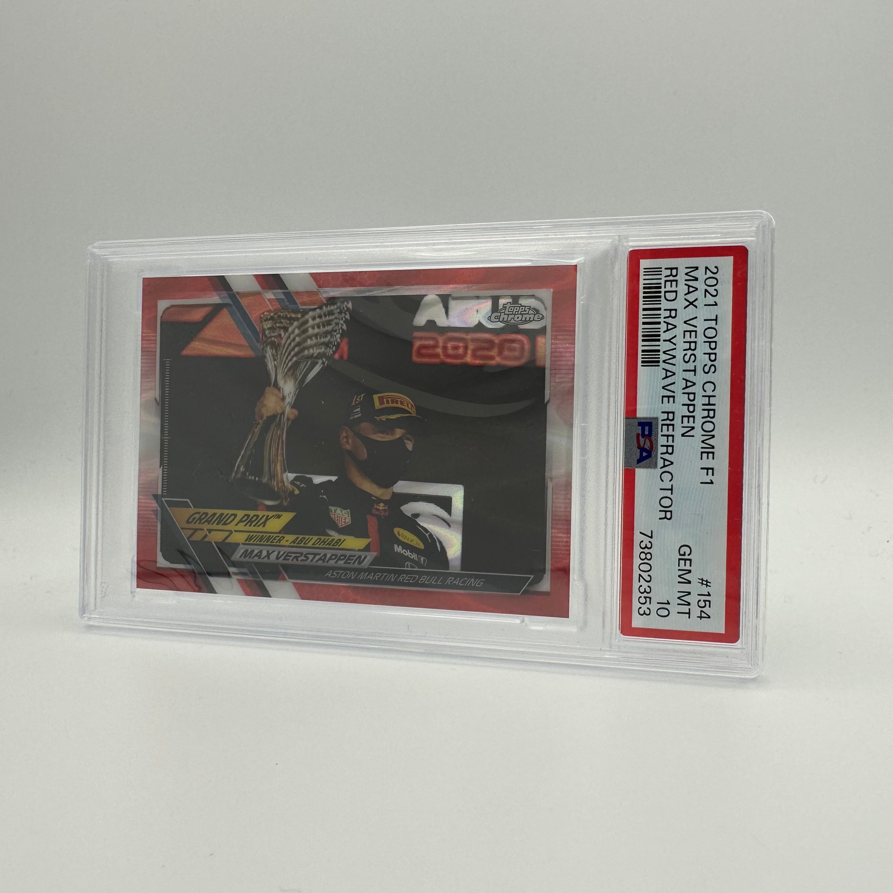 PSA 10 1/5 Max Verstappen #154 Red Raywave Refractor - Rare F1 Trading Card for Collectors & Sports Memorabilia Enthusiasts