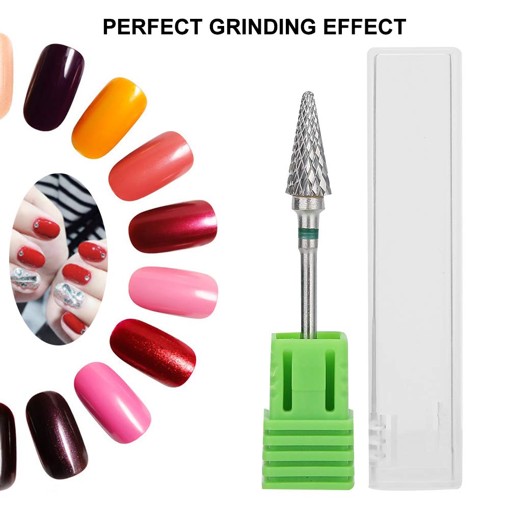 Tungsten Steel Nail Drill Bits Set for Electric Manicure & Pedicure - Professional Nail Art Grinding Heads & Polishing Accessories for Portable Nail Drill Machine (Green) | Perfect for Salon, Home Use & DIY Nail Care