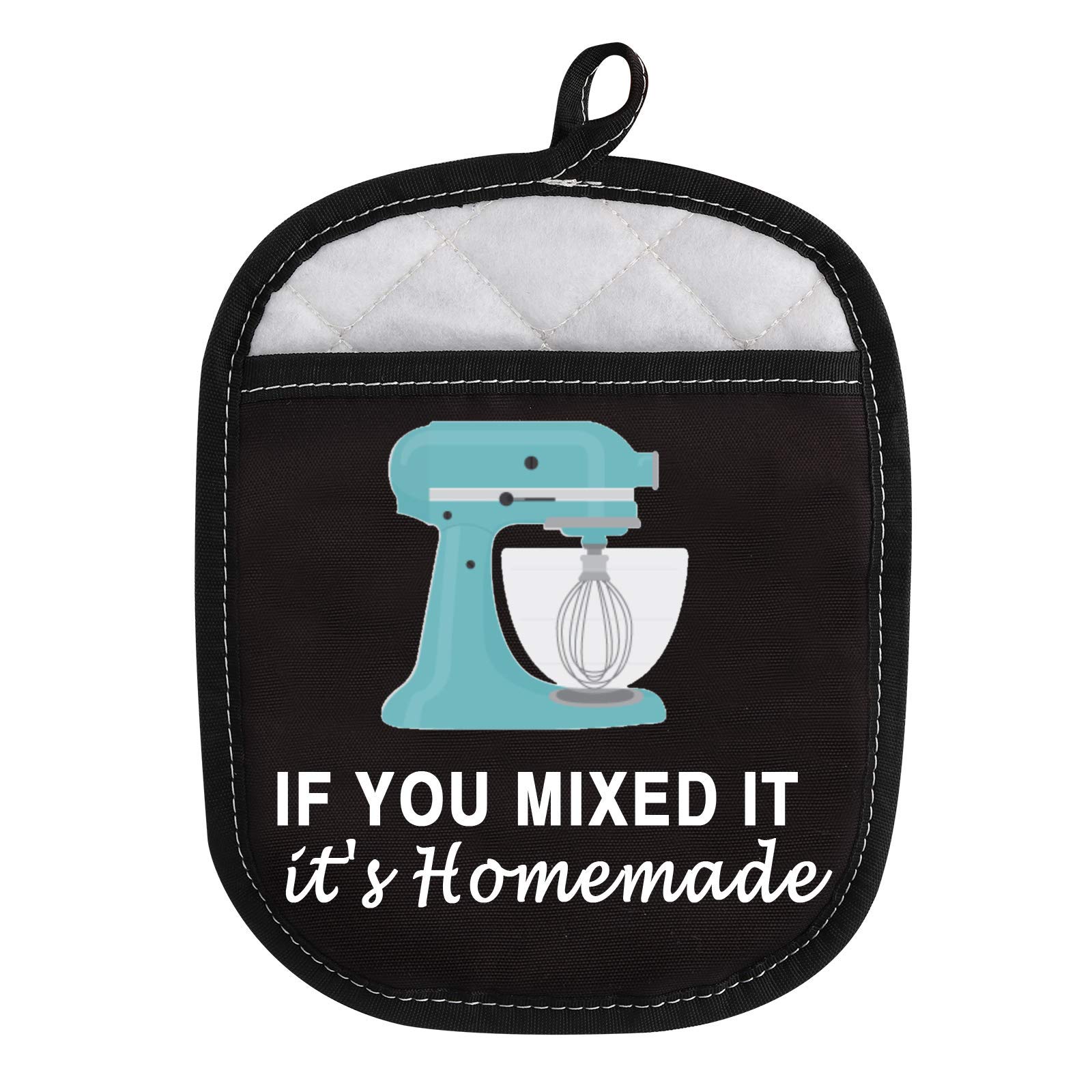Funny Heat-Resistant Baking Potholder - 'If You Mixed It It's Homemade' - Perfect Baker Gift for Kitchen & Cooking Enthusiasts - Ideal for Baking, Grilling, and Holiday Gifting