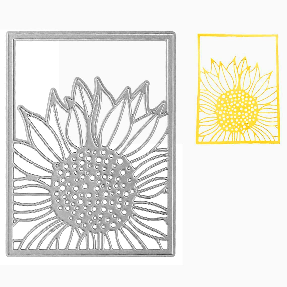Sunflower Frame Metal Cutting Dies for Card Making - Summer & Spring Floral Background Die Cuts - Carbon Steel Embossing Stencil for DIY Paper Crafts, Scrapbooking, Photo Album Decor - Perfect for Wedding Invitations, Greeting Cards, and Home Decor Projects