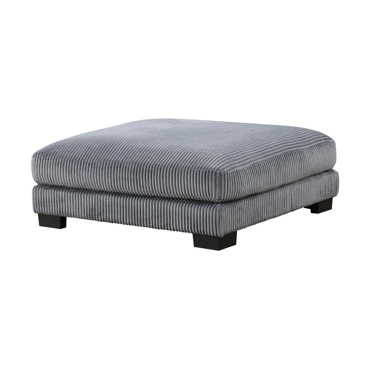 Gray Corduroy Ottoman with Plywood Frame & Foam Padding - Stylish Footrest & Storage Bench for Living Room, Bedroom, or Office - Perfect for Small Spaces & Home Decor