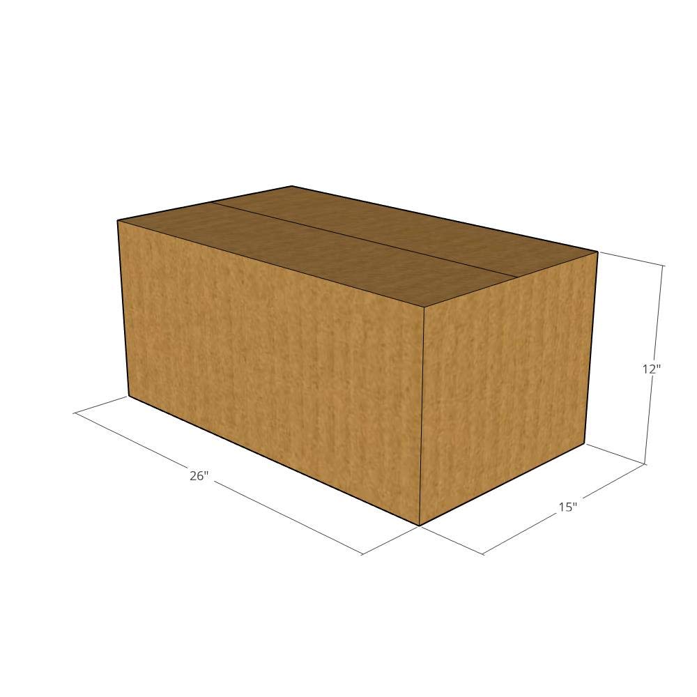 75 - 26x15x12 Inches (LxWxH) - 32 ECT Heavy Duty Corrugated Shipping Boxes for Moving, Storage & Packaging | US Standard Size