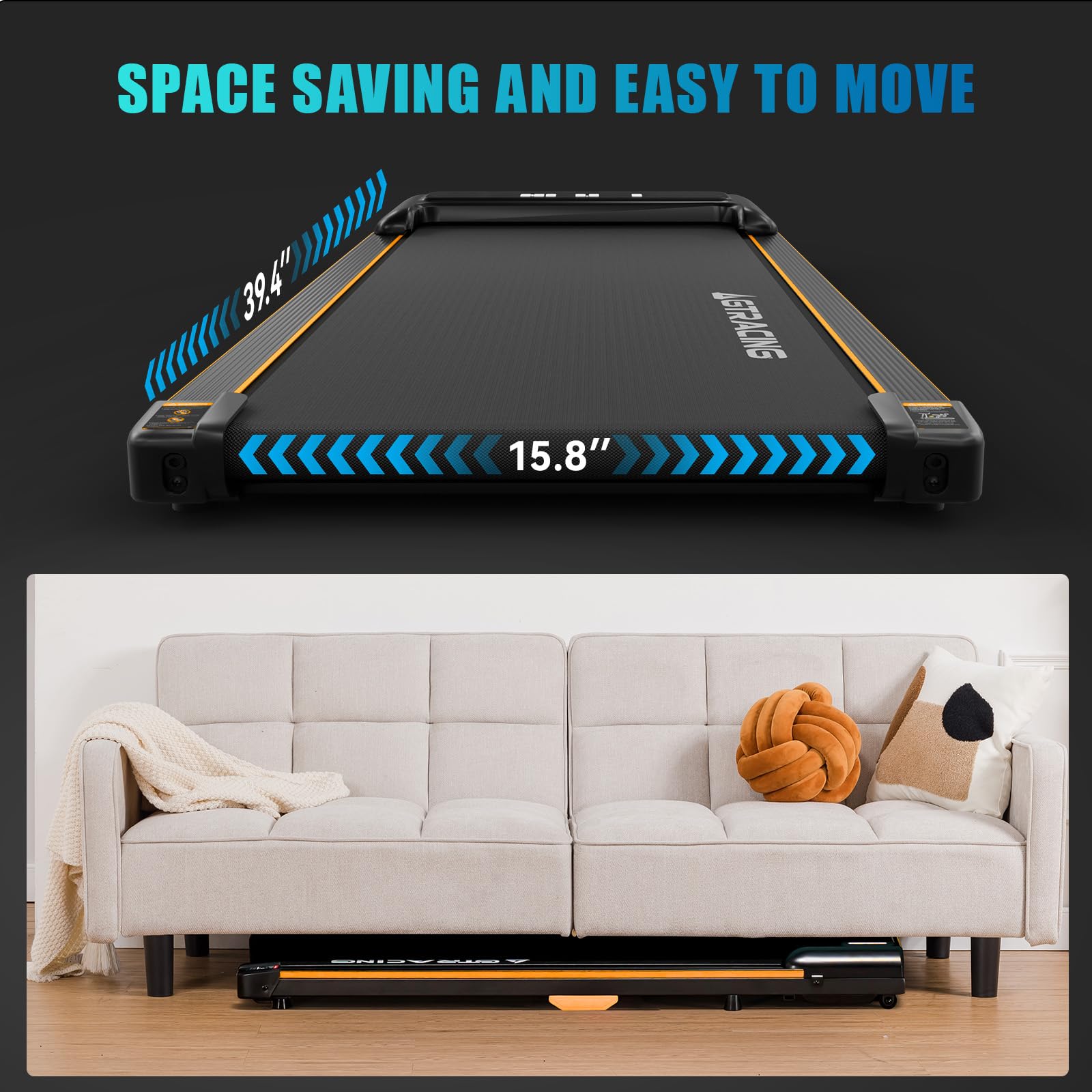 GTRACING Under Desk Treadmill - 3-in-1 Portable Walking & Jogging Machine with Remote Control & LCD Display for Home Office Workouts | Compact Treadmill for Walking While Working, Exercising at Home, or Small Space Fitness