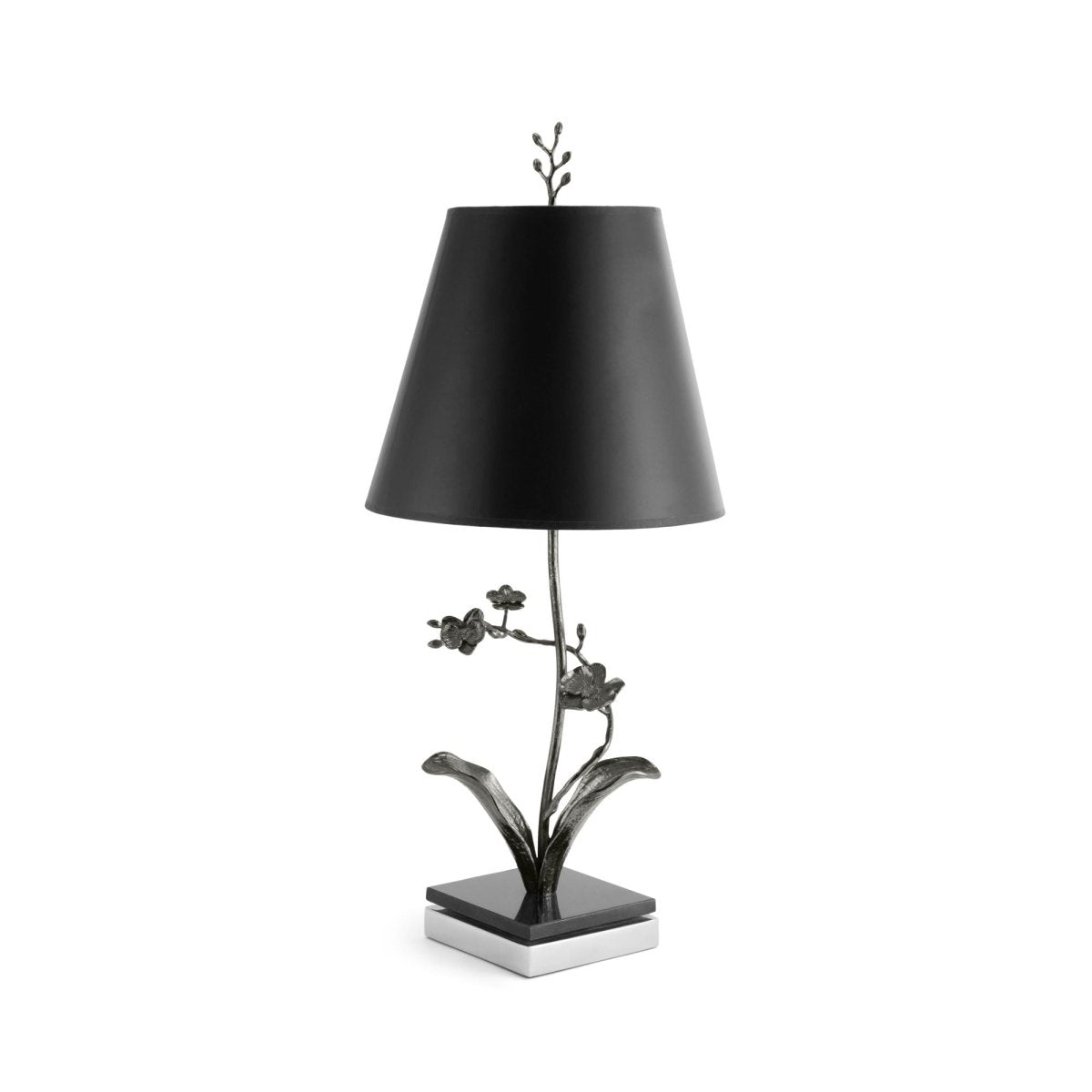 Elegant Black Orchid Table Lamp - Modern Home & Office Decor for Bedroom, Living Room, or Study - Perfect for Reading & Ambient Lighting