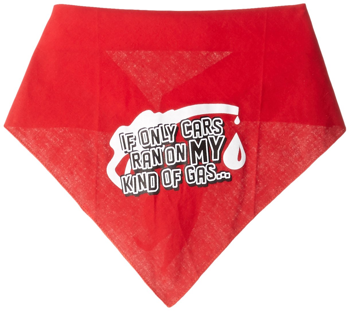 Funny Pet Bandana for Dogs - 'If Only Cars Ran On My Kind Of Gas' Screen Printed Red Large Dog Bandana - Perfect for Walks, Pet Parties & Photo Shoots