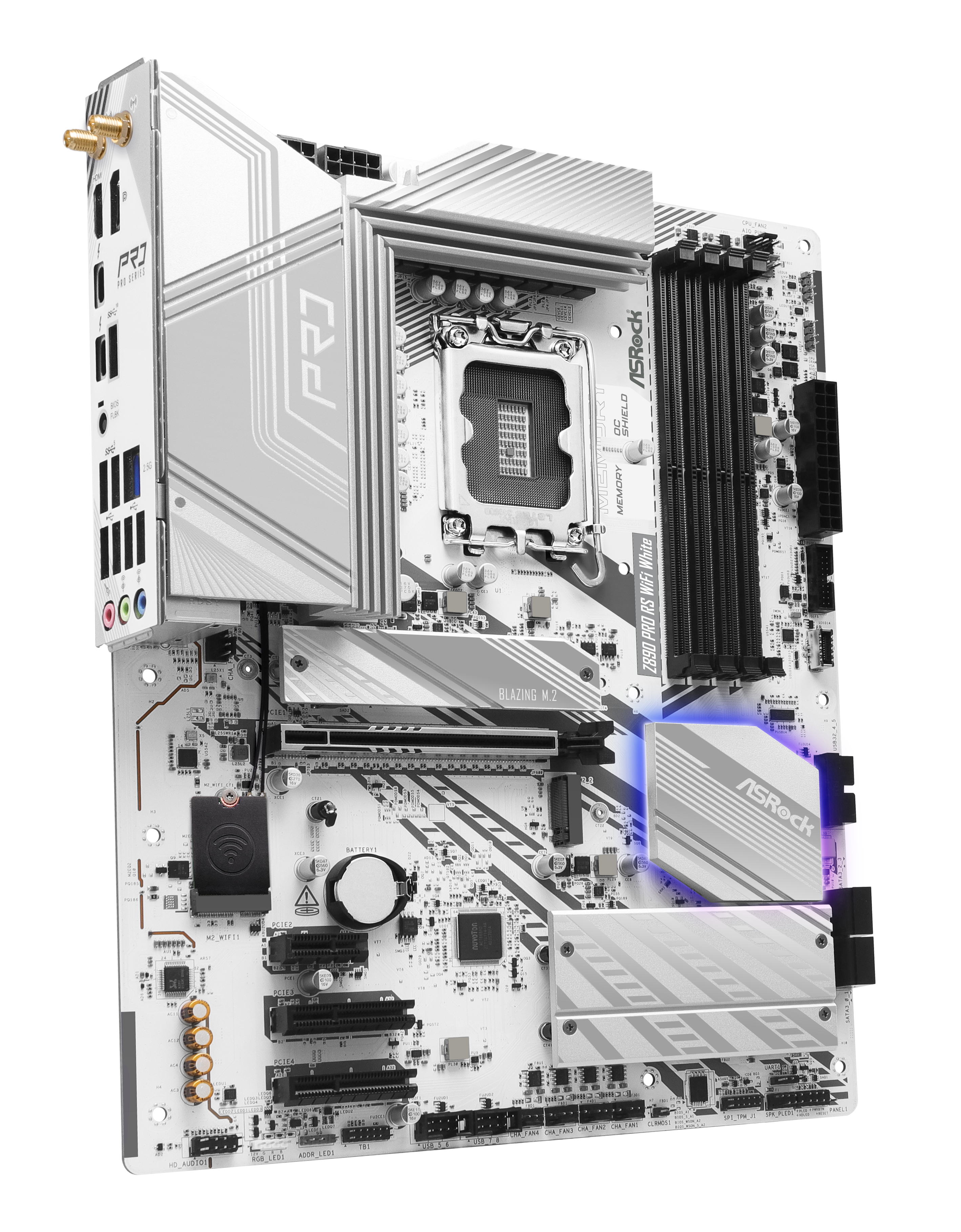 ASRock Z890 Pro RS WiFi White (LGA 1851) DDR5 ATX Motherboard - High Performance Gaming & Workstation PC Build for Content Creators, Streamers & Enthusiasts