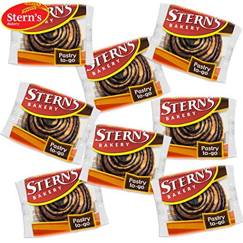 Delicious Chocolate Bun Snack Cakes - 8 Individually Wrapped Chocolate Pastries (12oz) | Perfect for Coffee Time, Lunch Box, Holiday Gifts & Birthday Parties | Moist & Fluffy Stern's Bakery Treats | Great for Office Snacks, Afternoon Tea & Family Gatherings