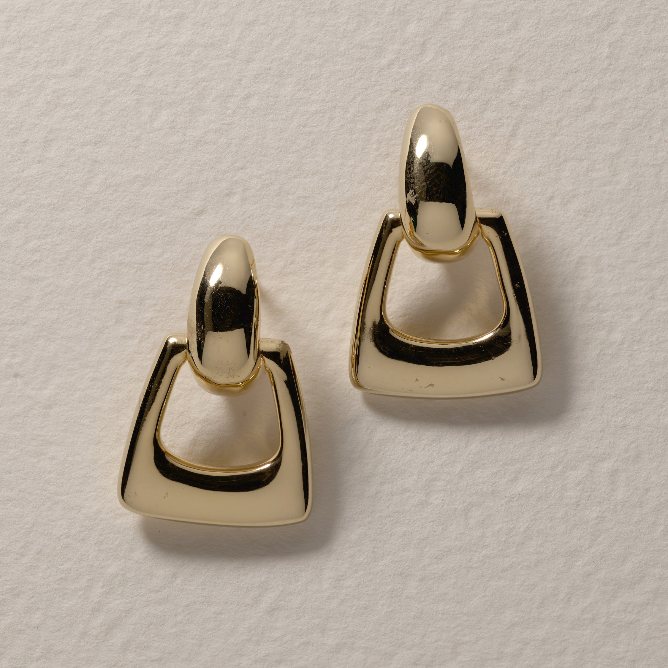 Gold Hoop Stud Earrings with Doorknocker Design - Elegant Dangle Earrings for Women, Perfect for Parties, Weddings & Everyday Wear