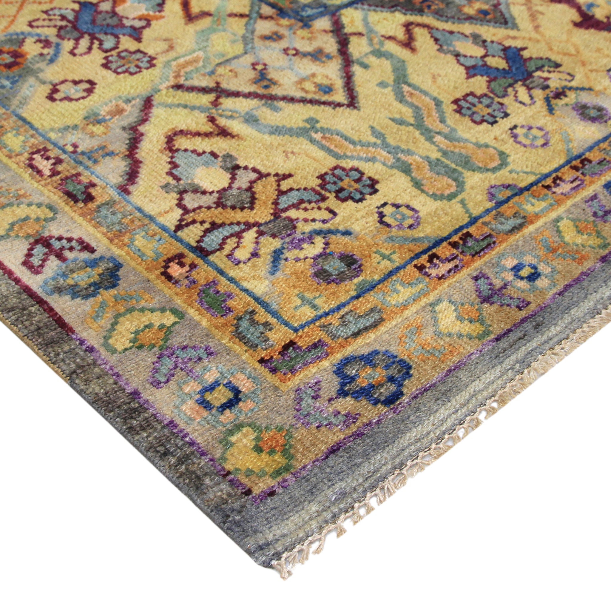 Blue Transitional Wool Rug 11'9 x 18'2 - Soft Handmade Area Rug for Living Room, Bedroom & Office - Perfect for Home Decor and Cozy Spaces