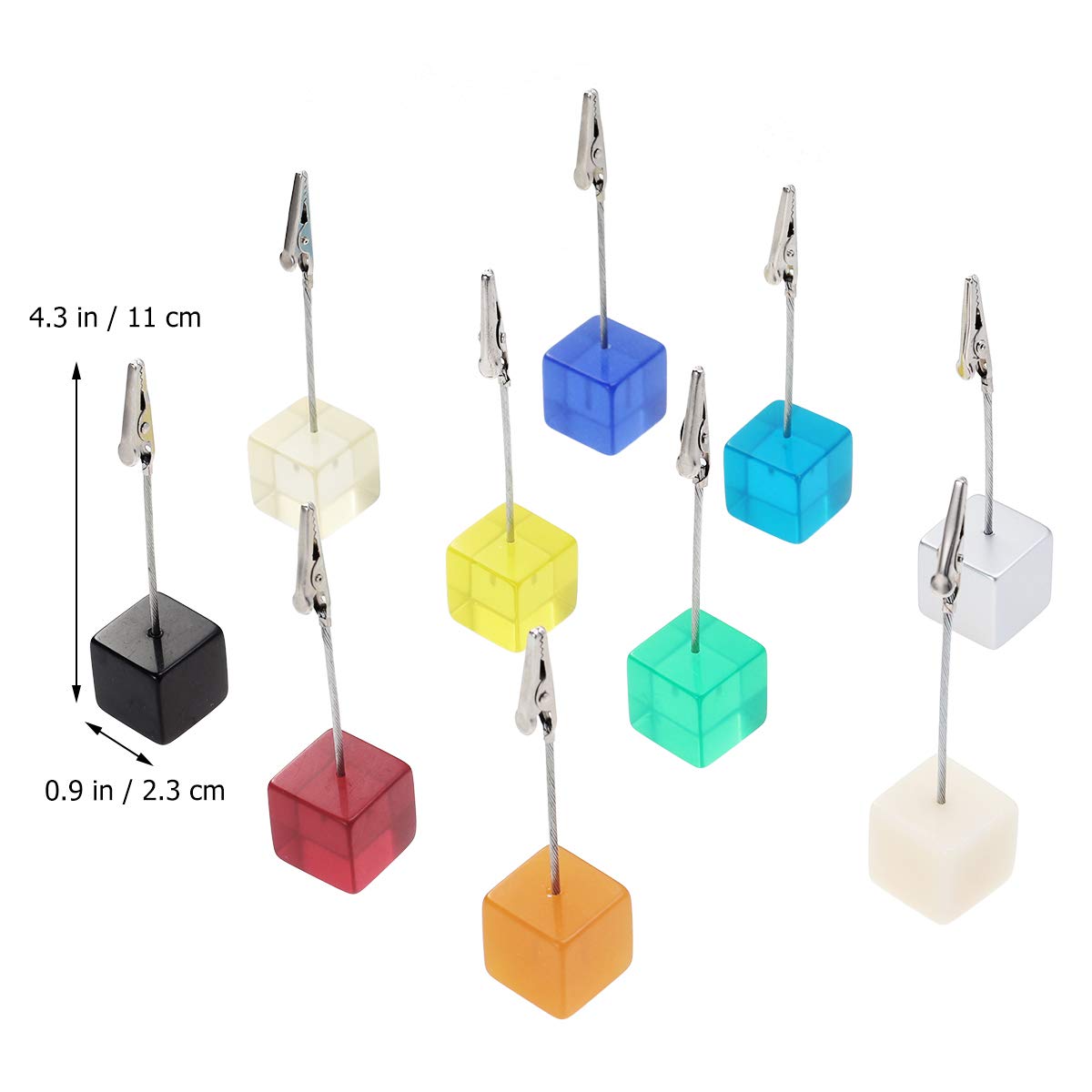 10pcs Clear Resin Cube Photo Holders - Mini Memo Note Card Clips for Desk Display, Wedding Invitations, DIY Crafts & Gift Wrapping (Alligator Clip Style) - Perfect for Home Office, Party Decor & Scrapbooking
